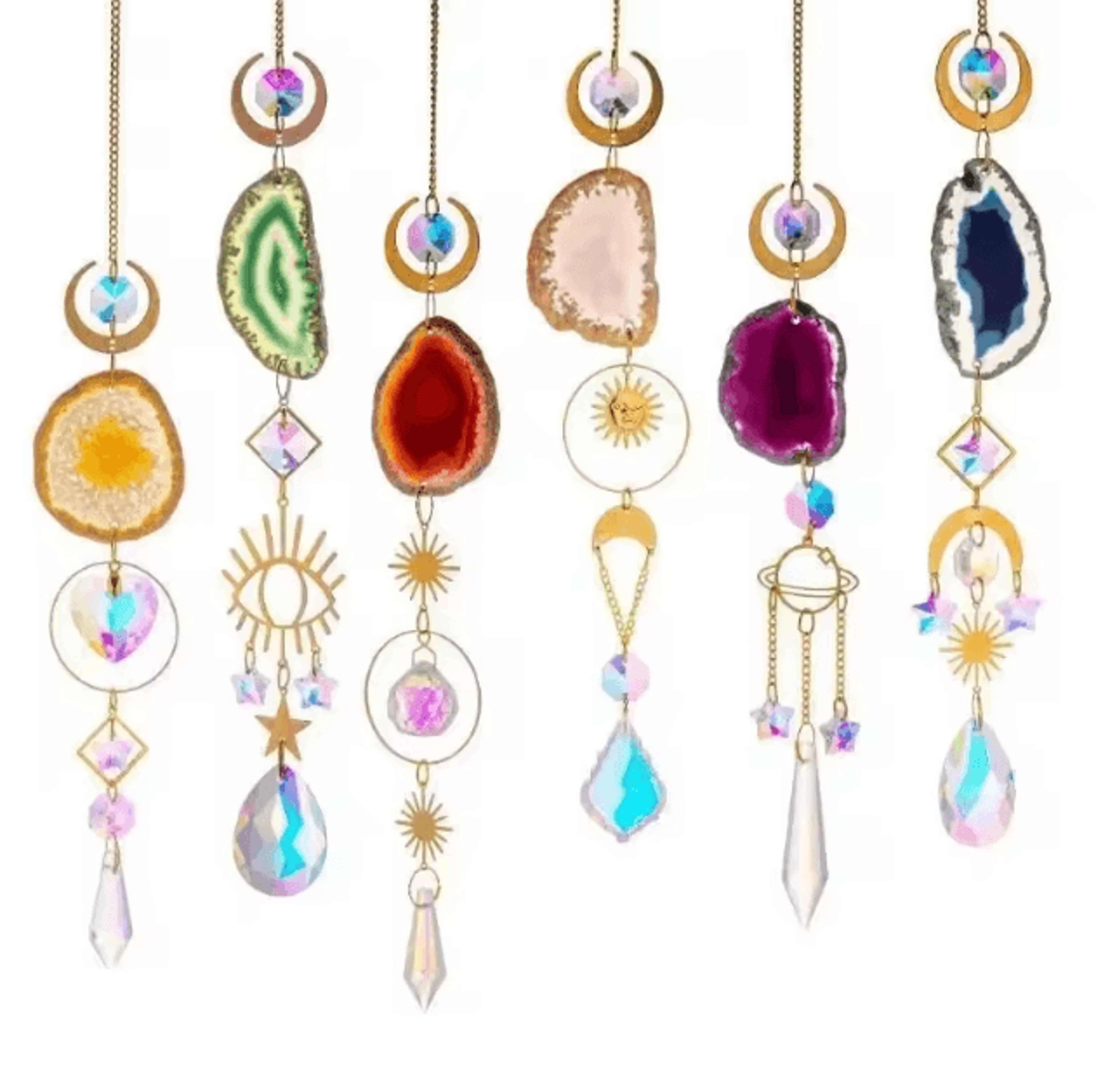 Sun  Moon Crystal Suncatcher  Rainbow Prism Hanging Decor For Window  Garden 1