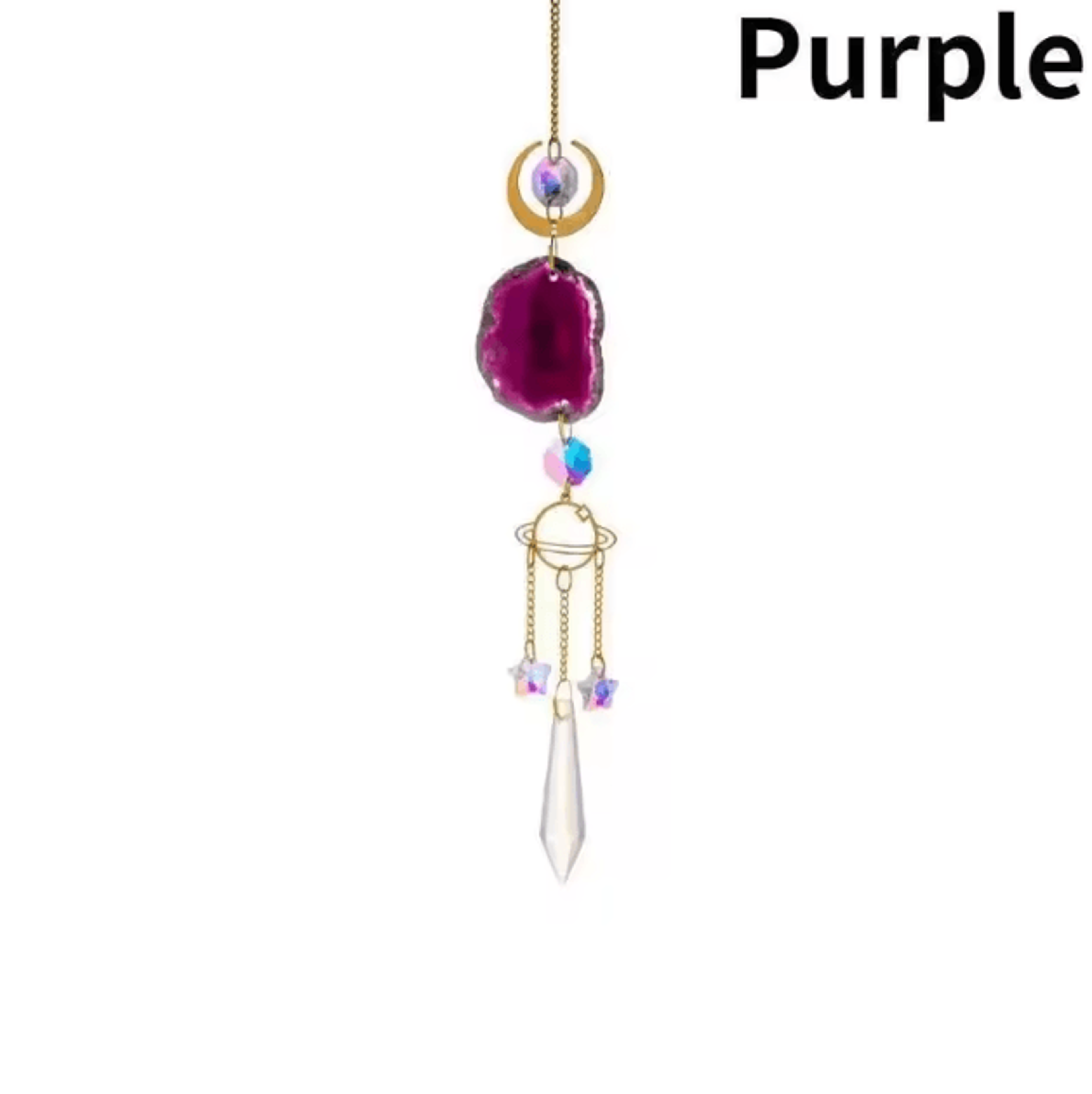Sun  Moon Crystal Suncatcher  Rainbow Prism Hanging Decor For Window  Garden 7