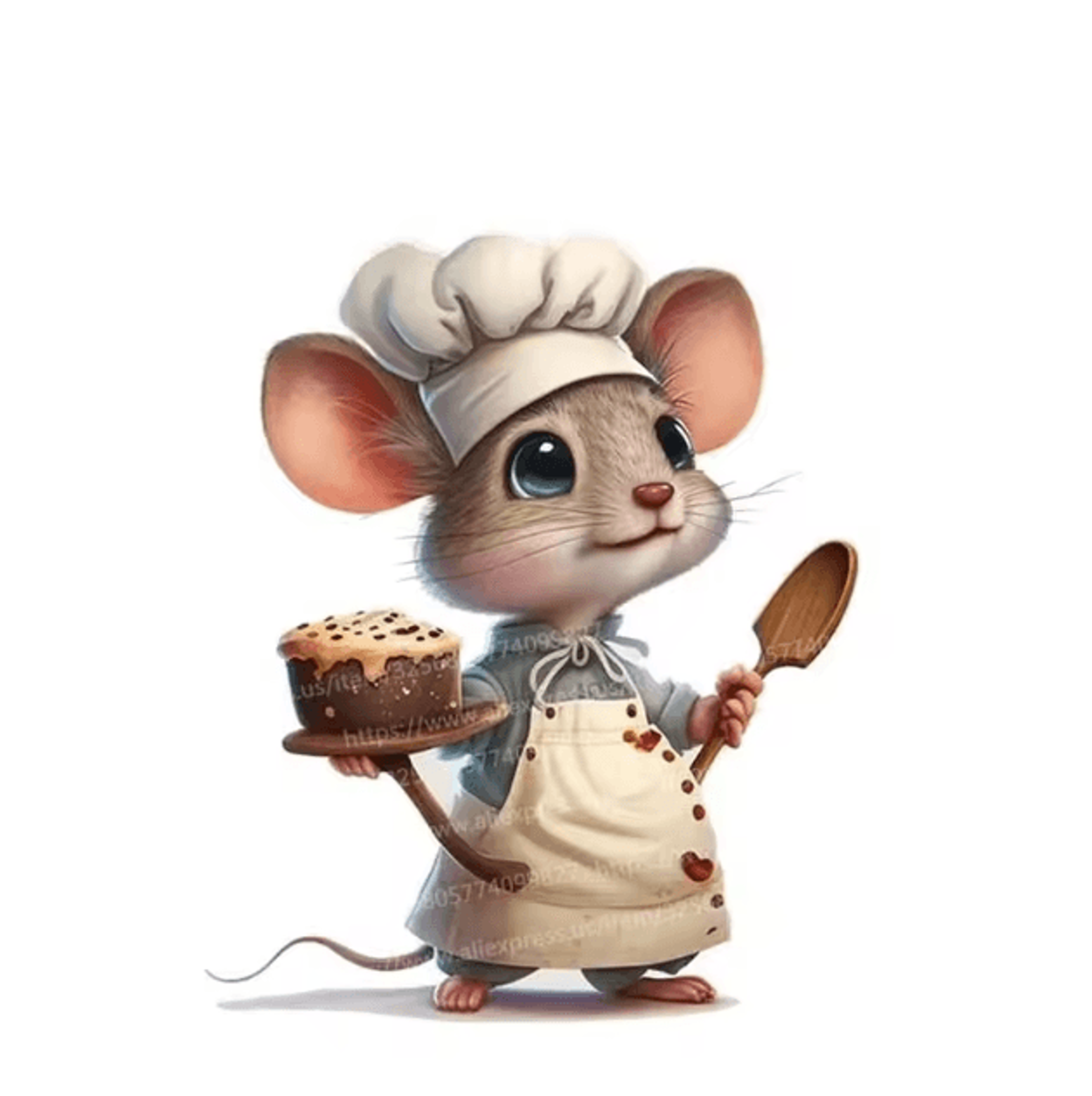 Cute Chef Mouse Wall Sticker  Cartoon Peel  Stick Decor For Kids Room  Home 1