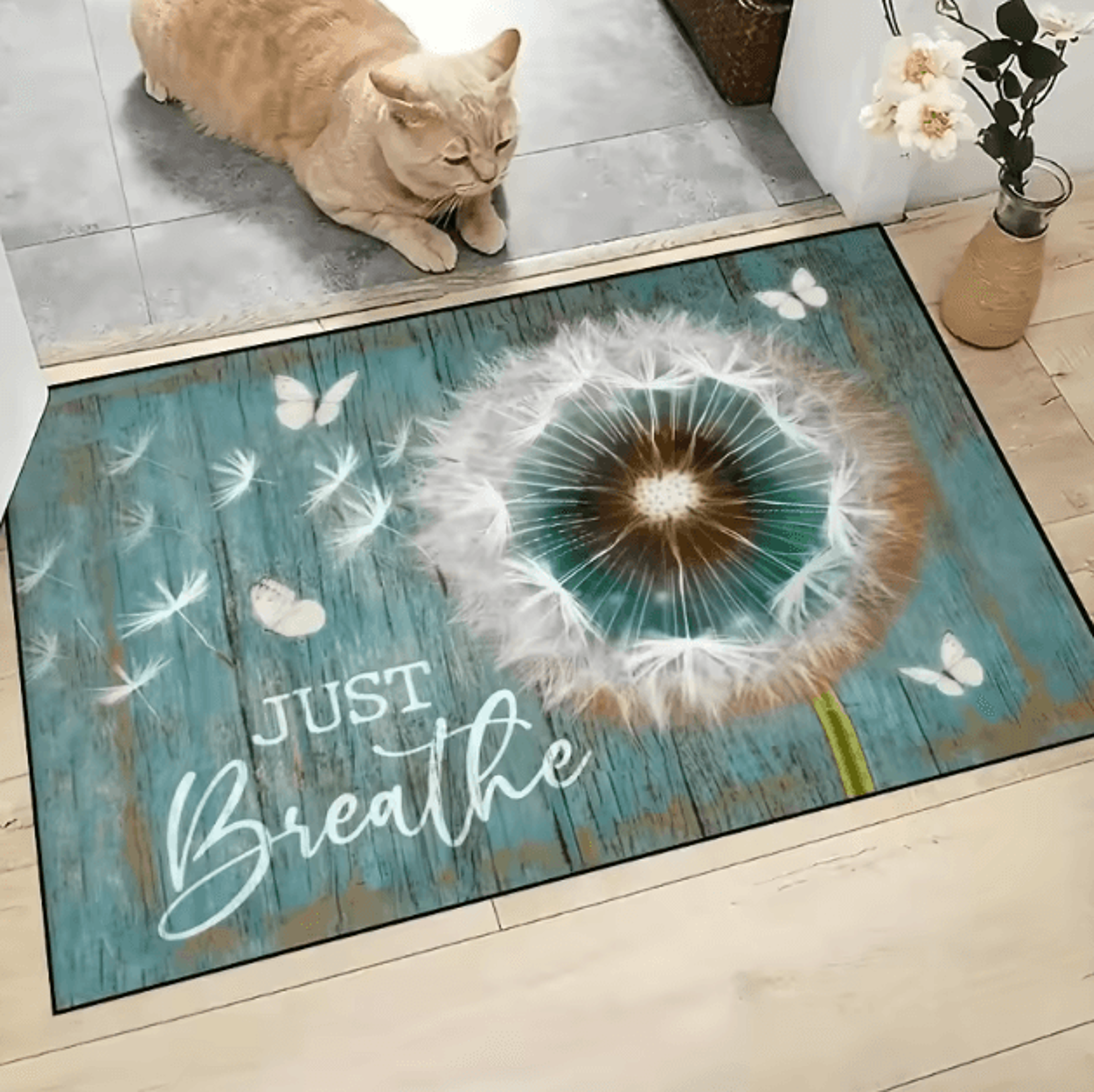 Rustic Wooden Box Trap Doormat  Washable Absorbent Entryway Rug For Home Decor 6