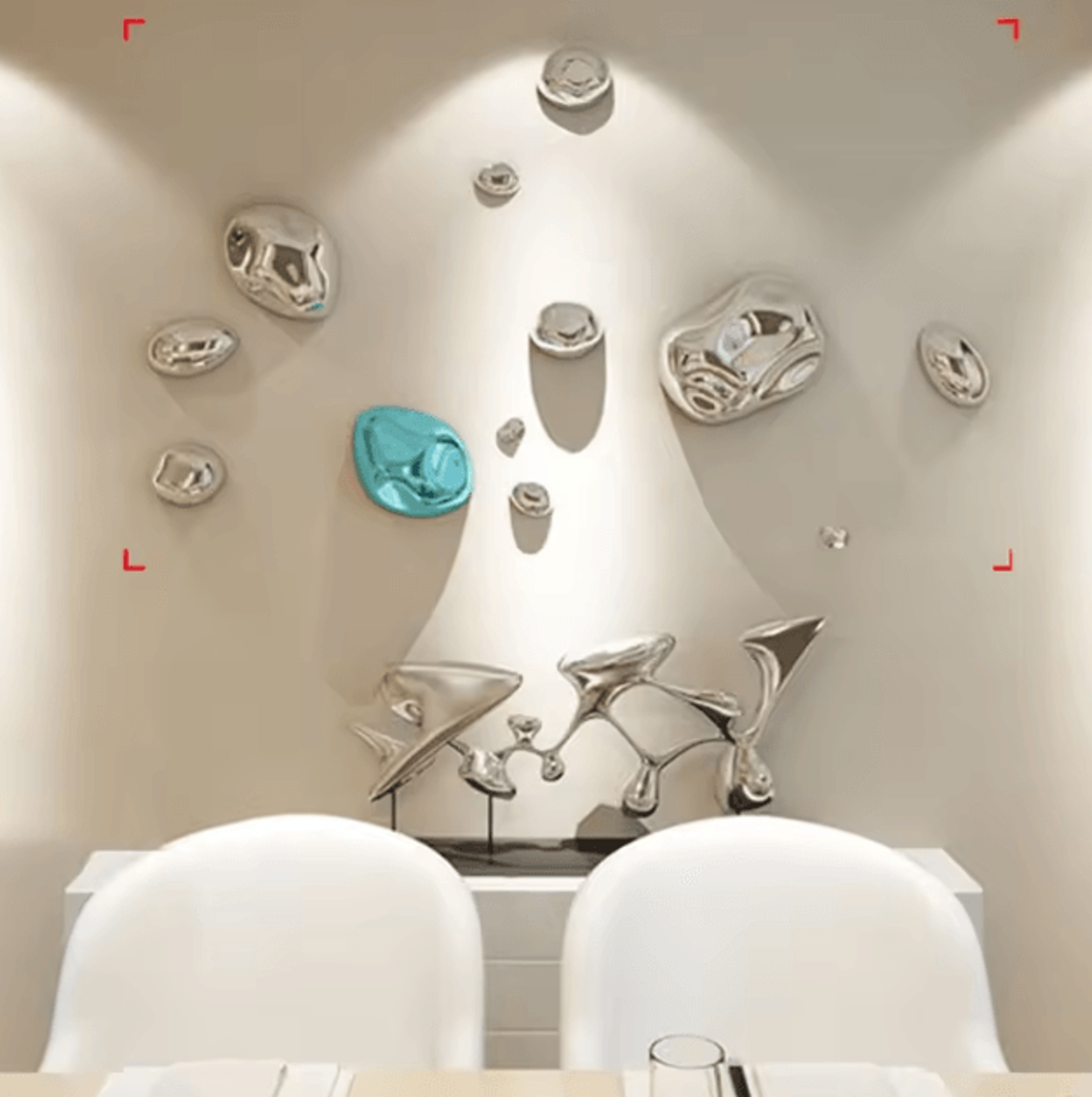 3D Simulation Stone Wall Pendant  Modern Electroplated Wall Art For Living Room Decor 1