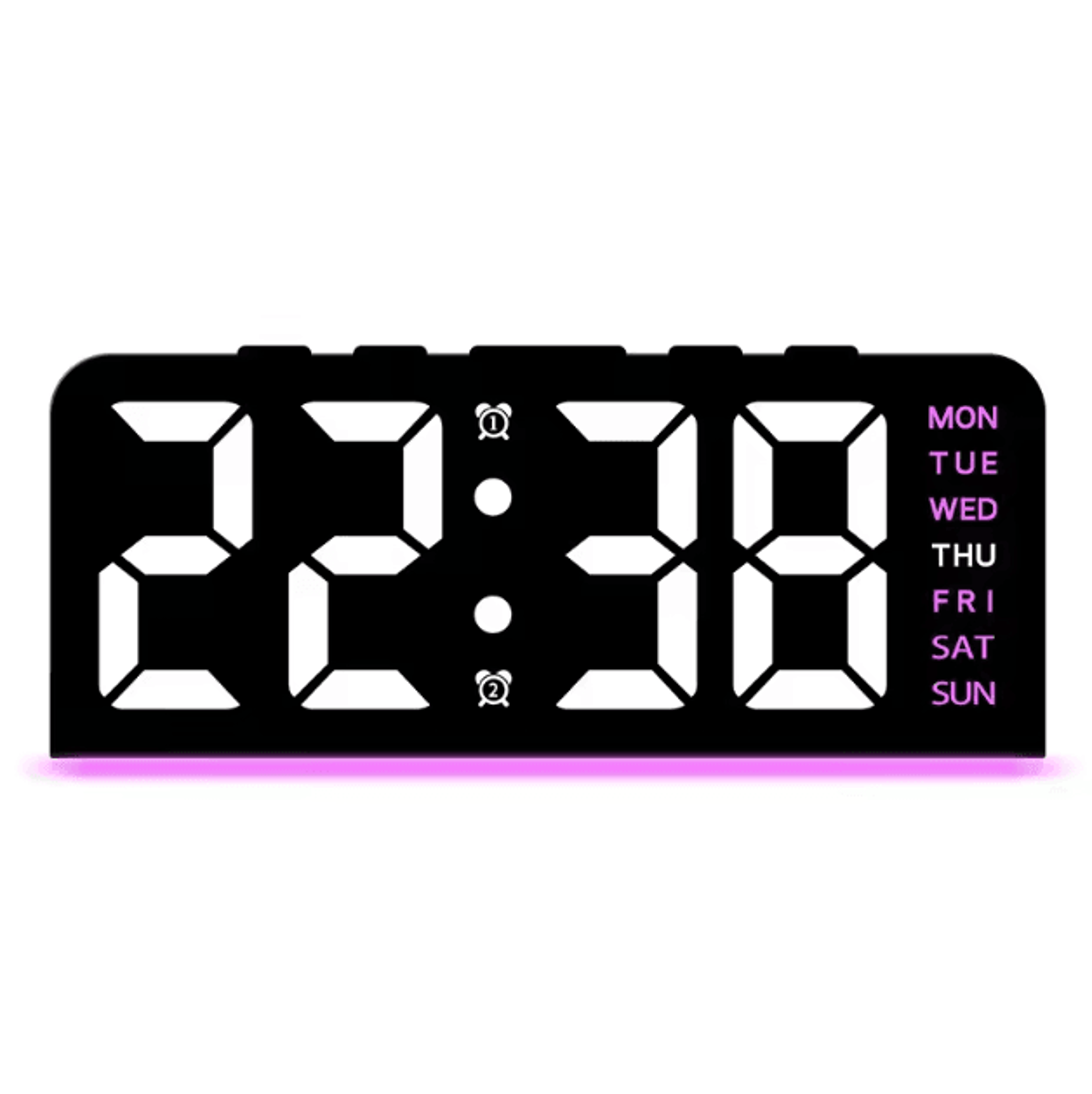 Digital LED Alarm Clock With Dual Alarms  Night Light  Modern Bedside Desk Clock With Date Display 5