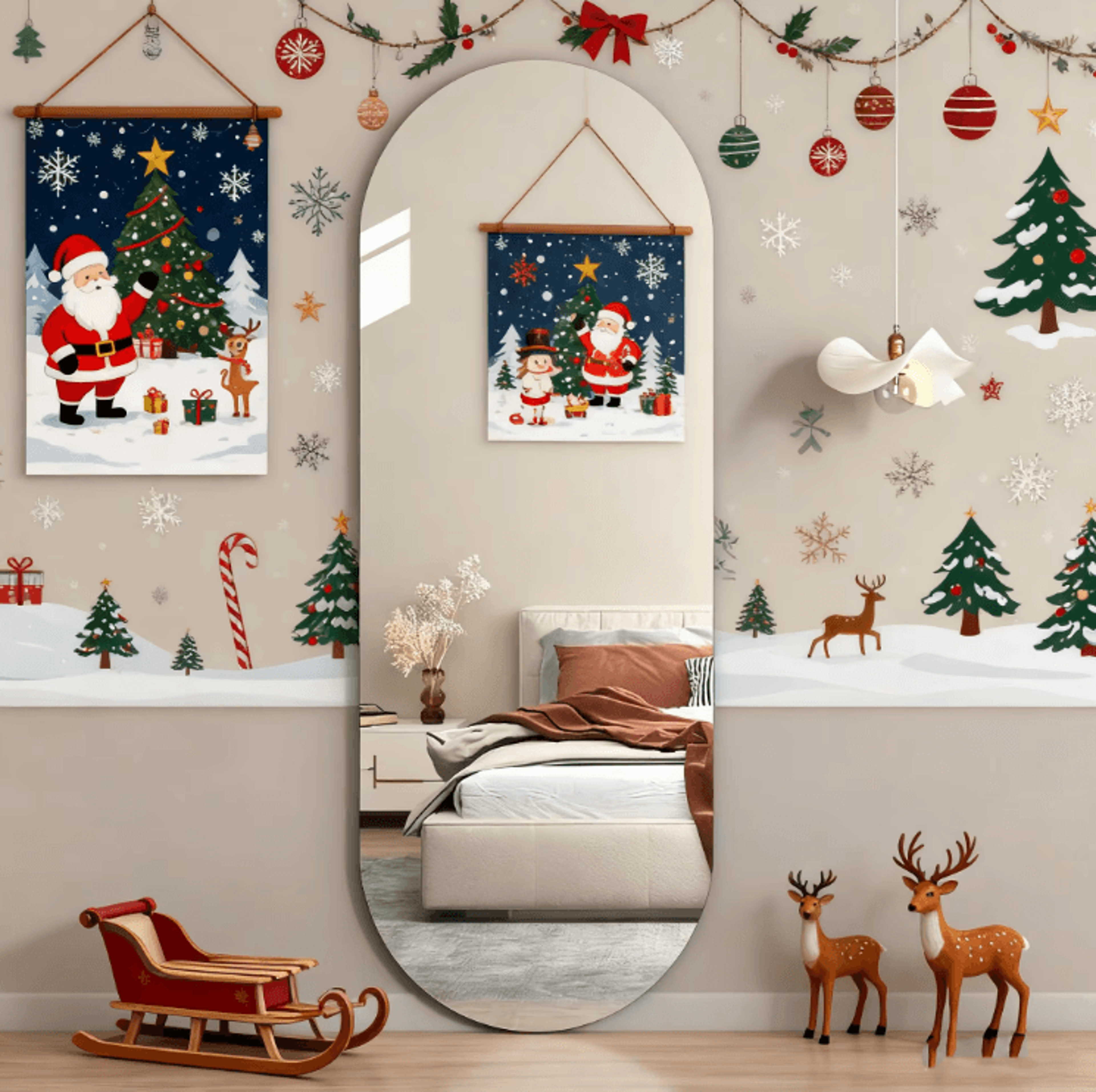 Arched Acrylic FullLength Mirror  SelfAdhesive Modern Wall Mirror Decor 1