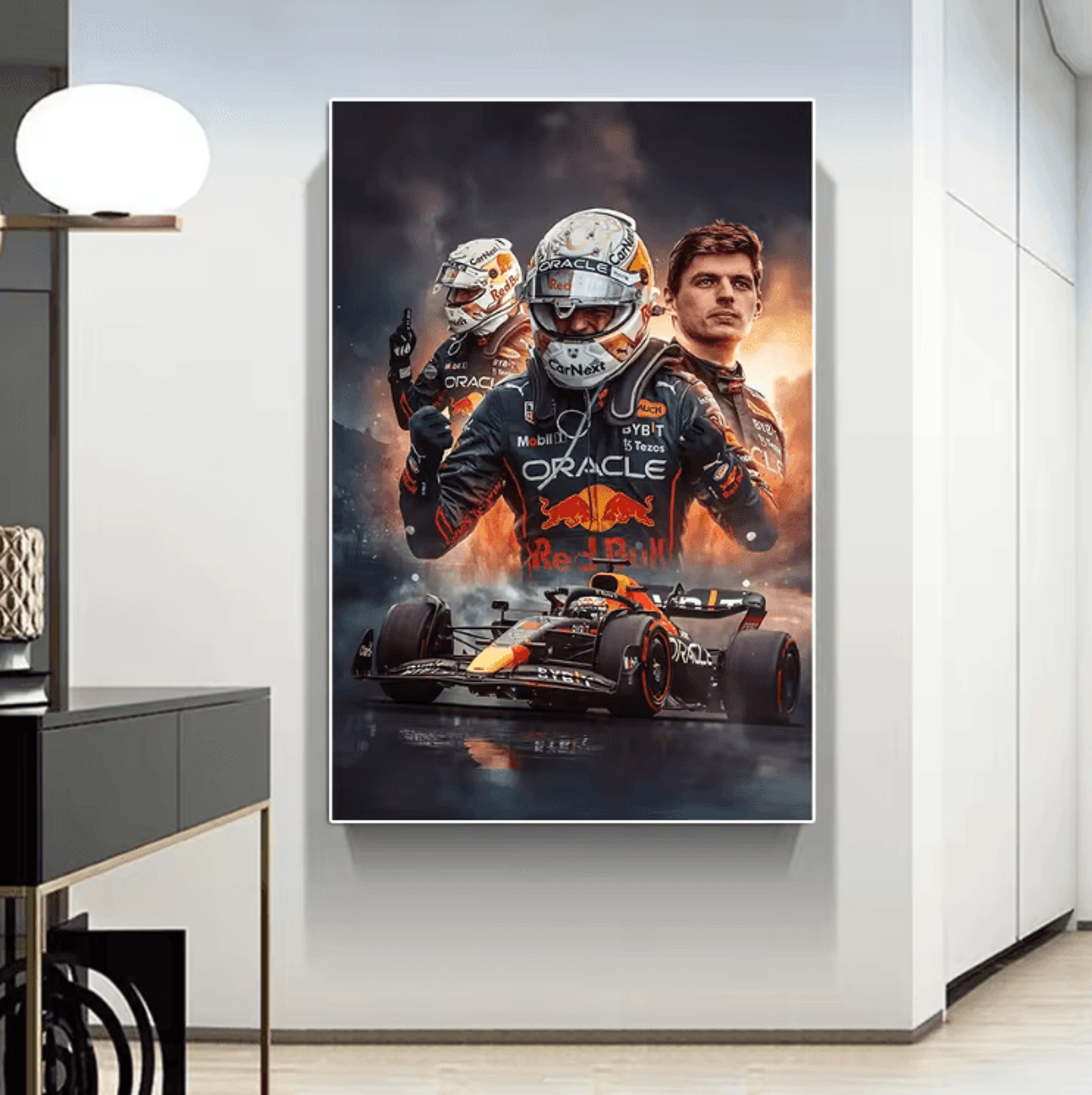 formula racing champion canvas poster – graffiti style grand prix wall art decor