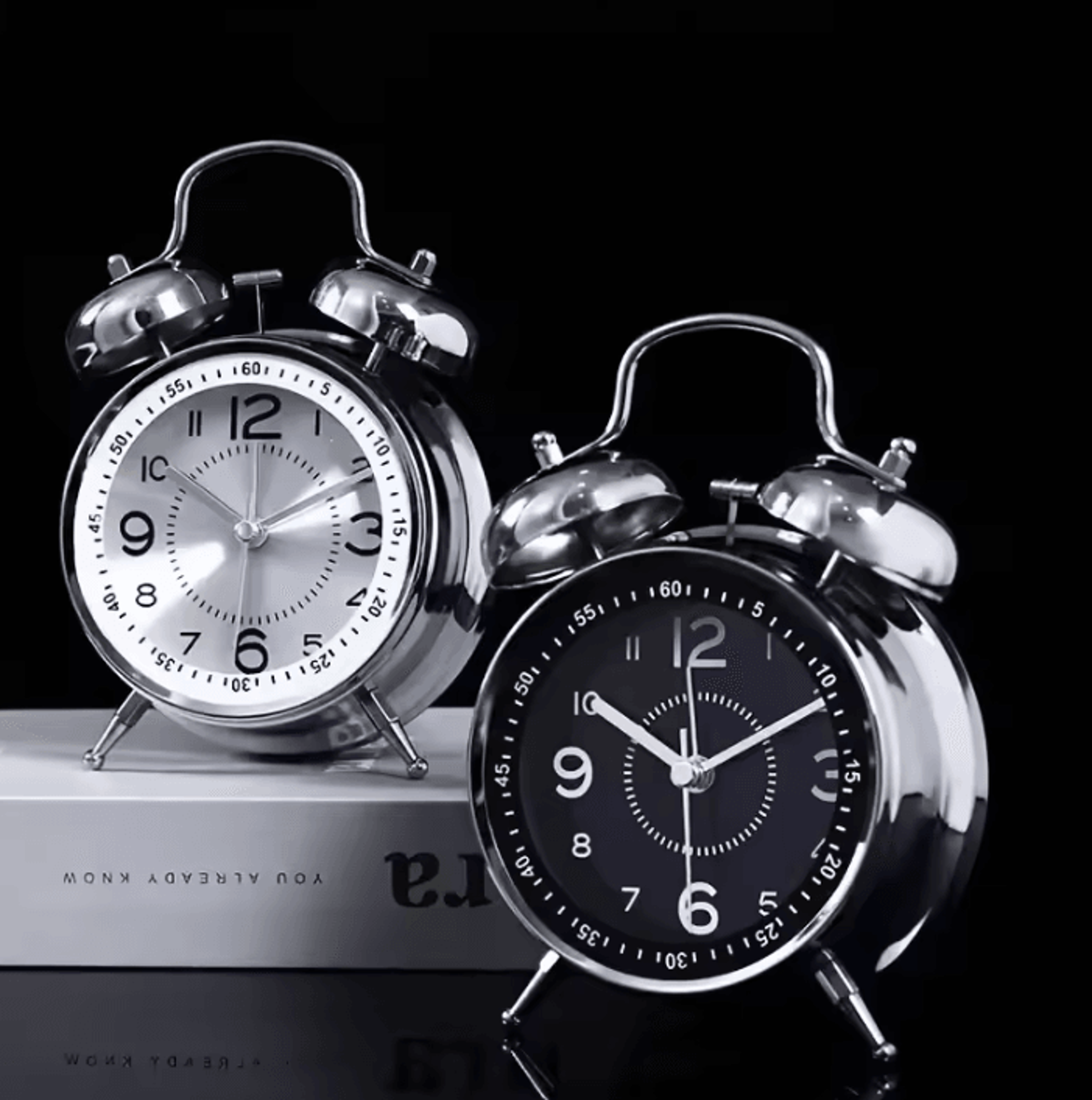 Vintage Twin Bell Alarm Clock With Night Light  Loud Metal Desk Clock For Heavy Sleepers 1