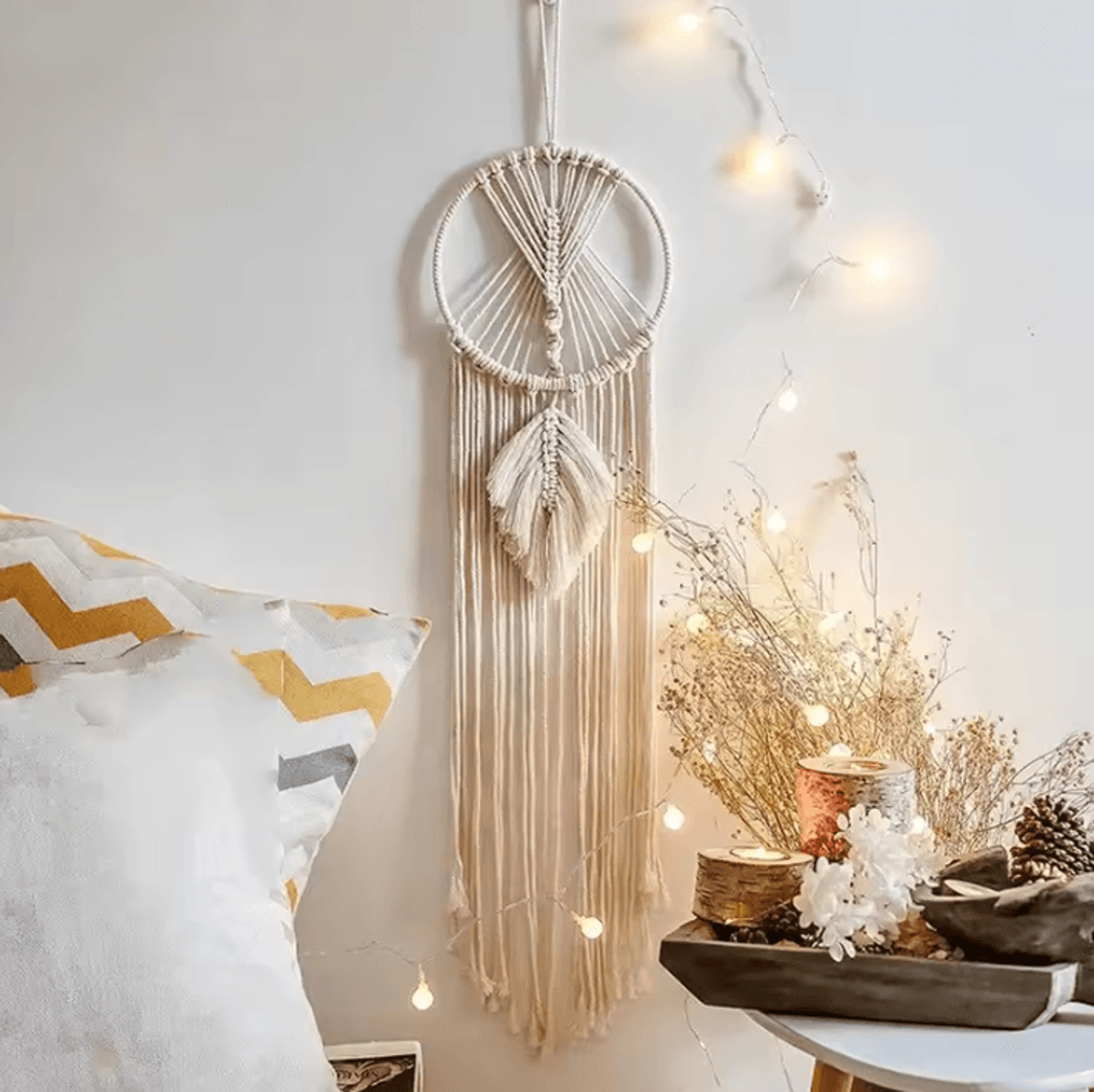 Nordic Macrame Dream Catcher Wall Hanging  Boho Nursery  Eid Home Decor 0