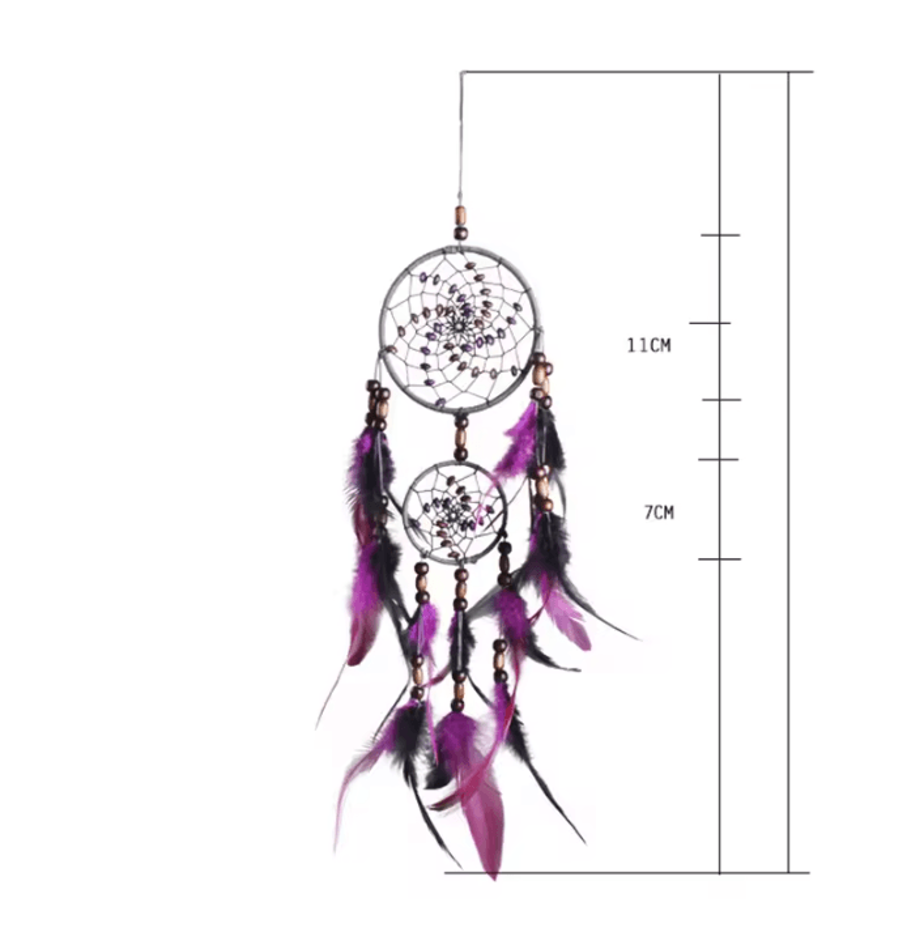 Handmade FiveRing Macrame Dream Catcher  Boho Wall Hanging Decor For Bedroom  Living Room 2