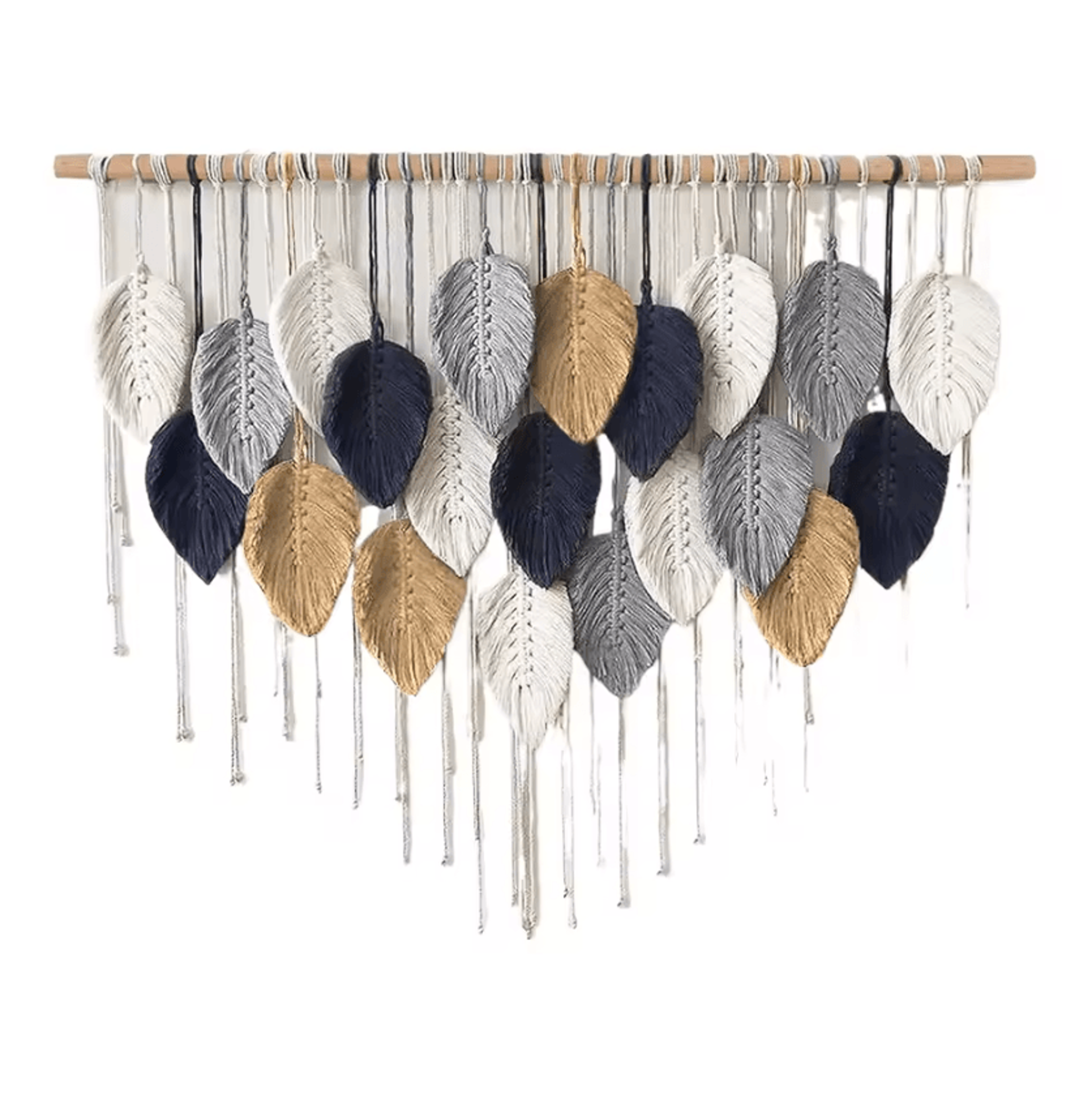 Large Boho Macrame Wall Hanging  Handmade Nordic Woven Tapestry Leaf Art Decor 3
