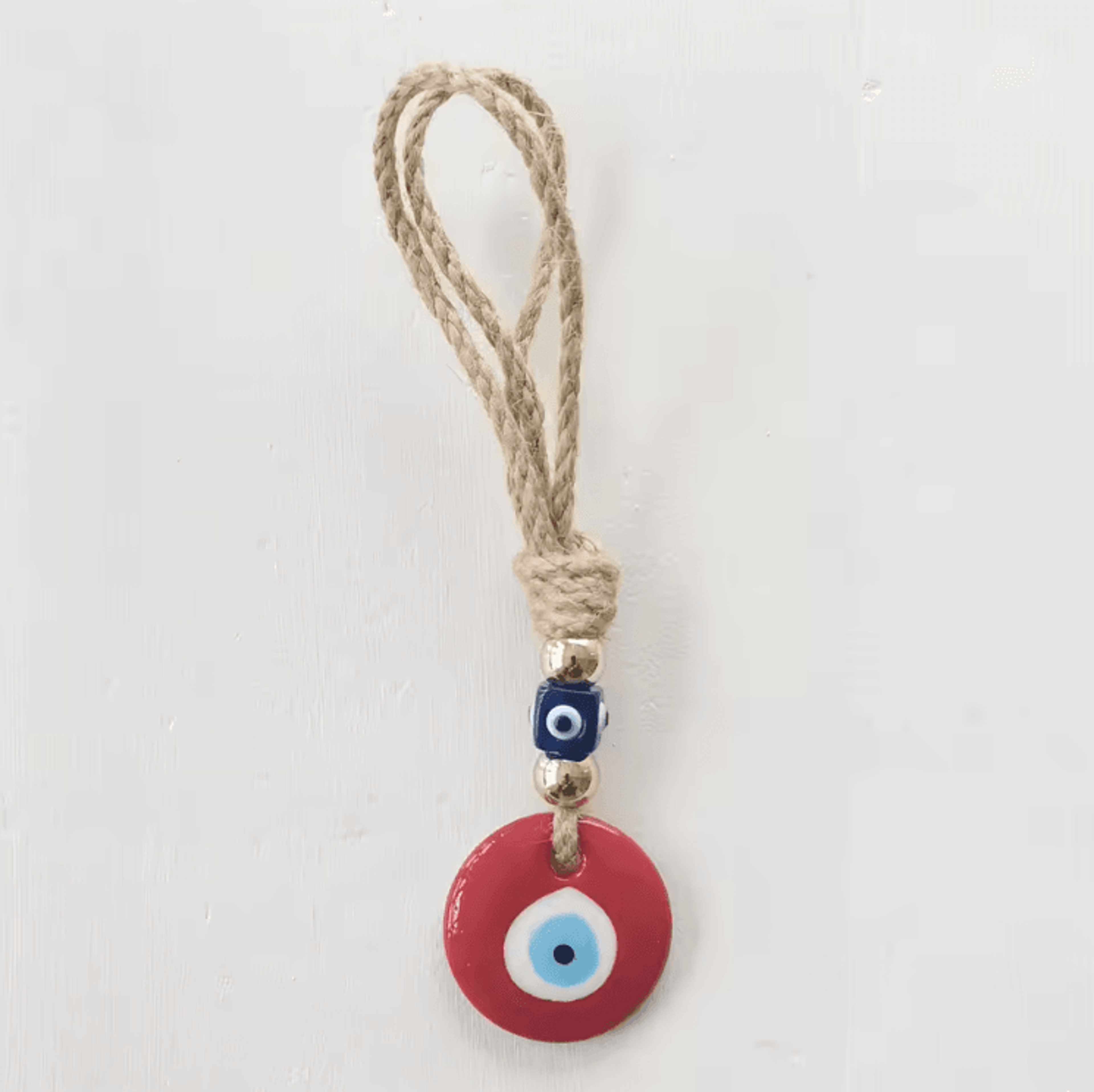 Handcrafted Evil Eye Wall Hanging  Blue Glass Evil Eye Charm Protective Home Decor Pendant 7