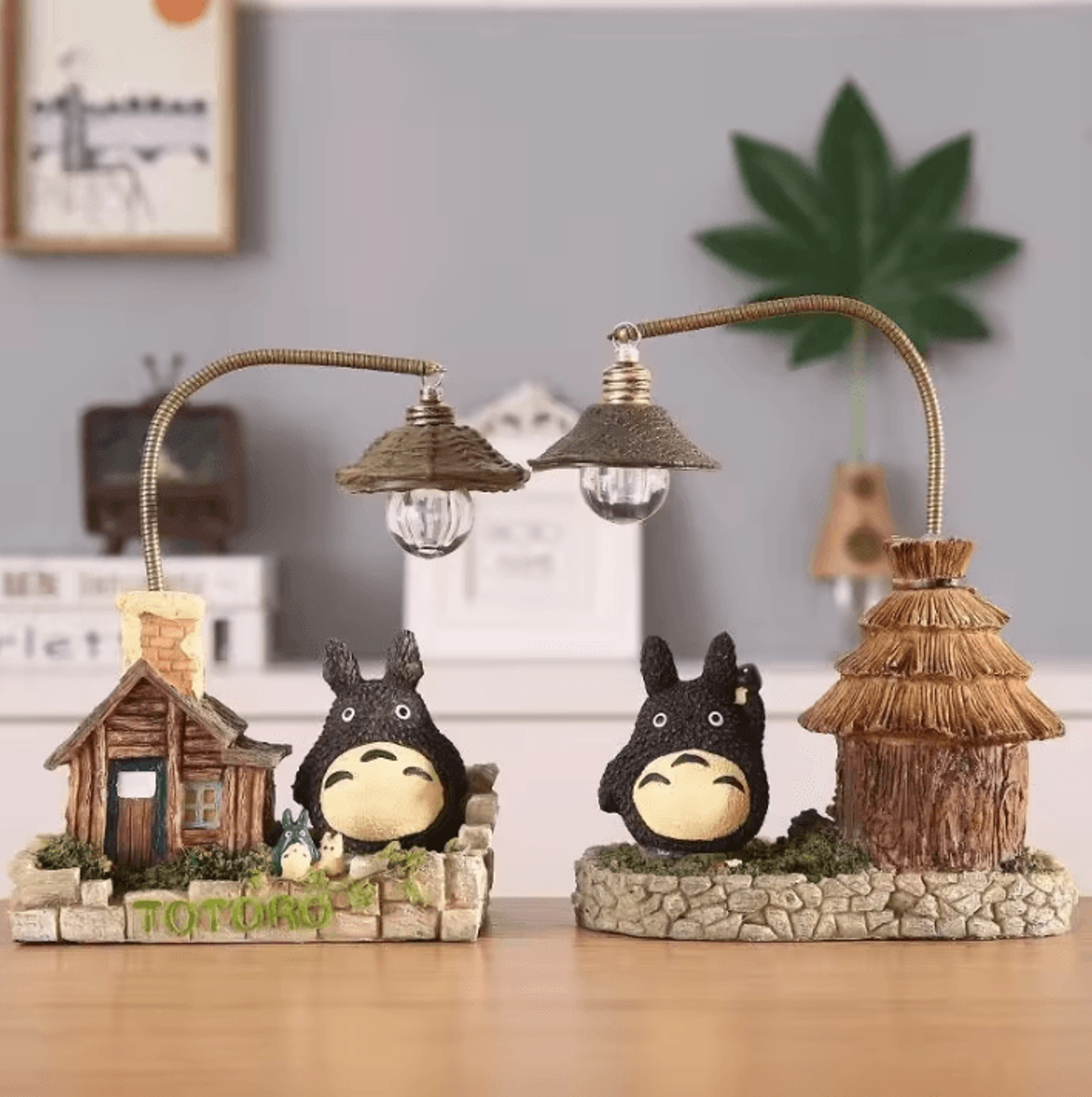 cartoon wooden house night light – anime-inspired mini led desk lamp decor
