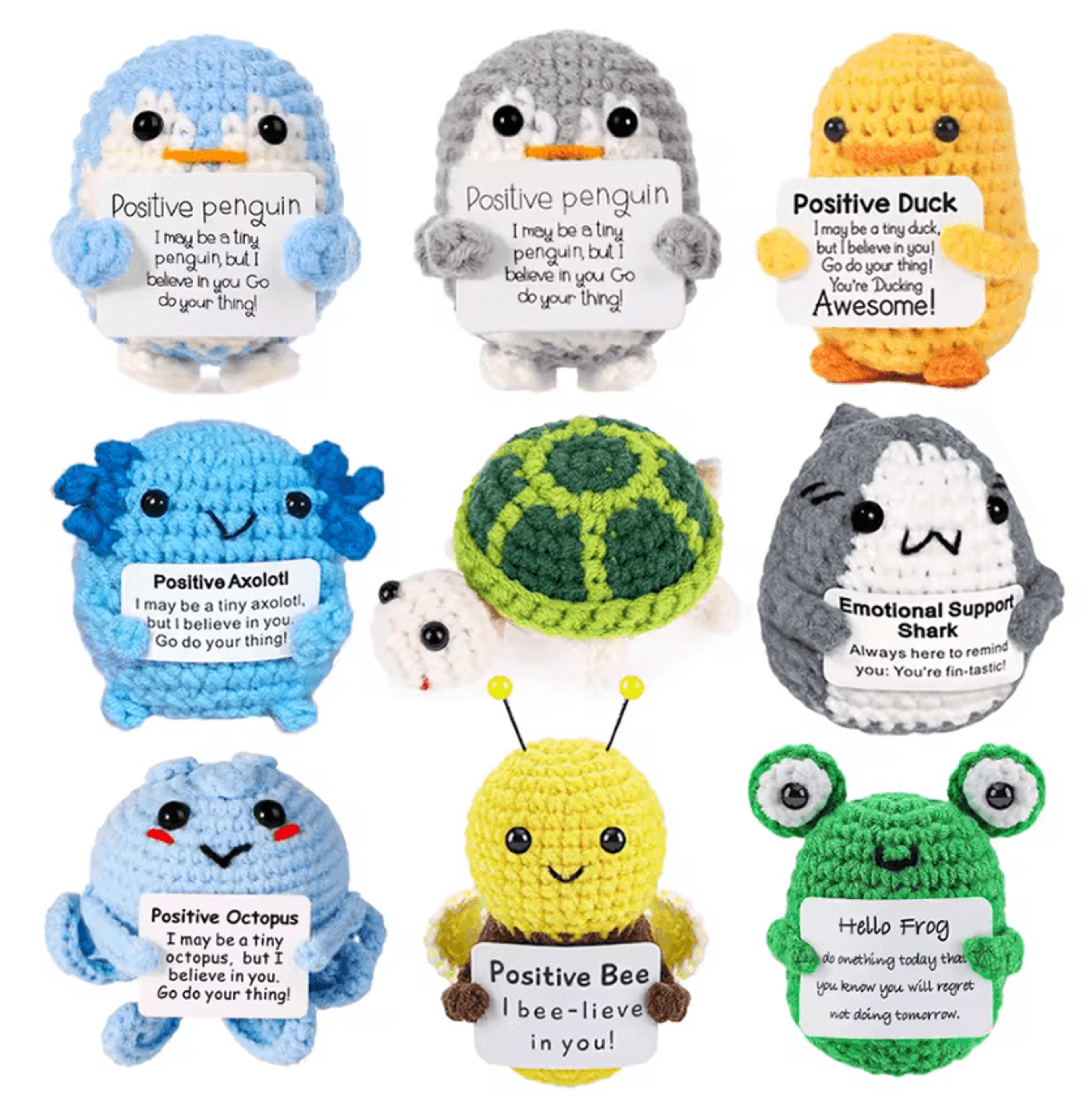 Handmade Emotional Support Crochet Plush  Mini Cute Crochet Desk Decor Gift 4