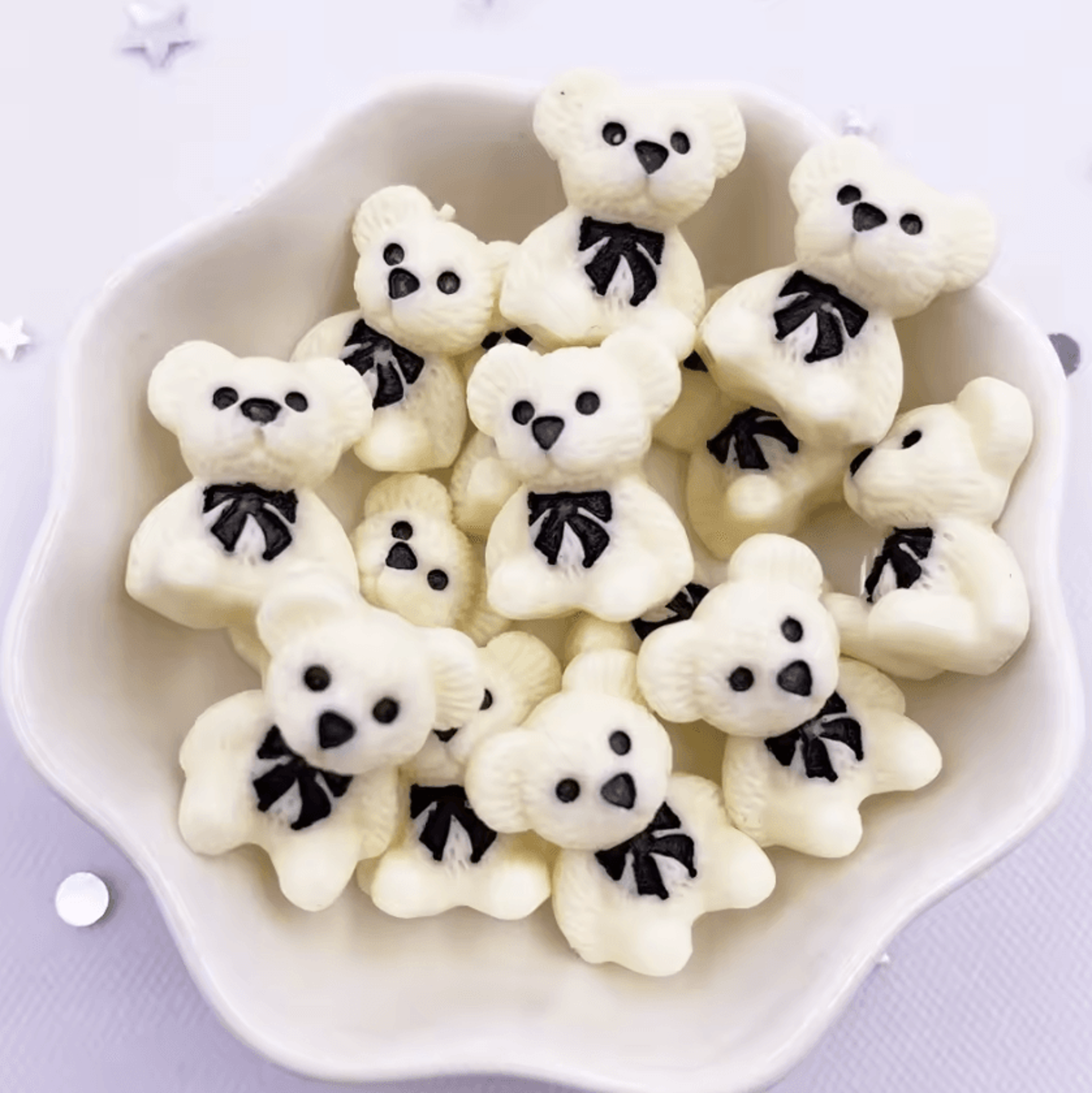 Kawaii HandPainted Resin Bear Flatback Set  Colorful DIY Craft Mini Figurines 10PCS 7
