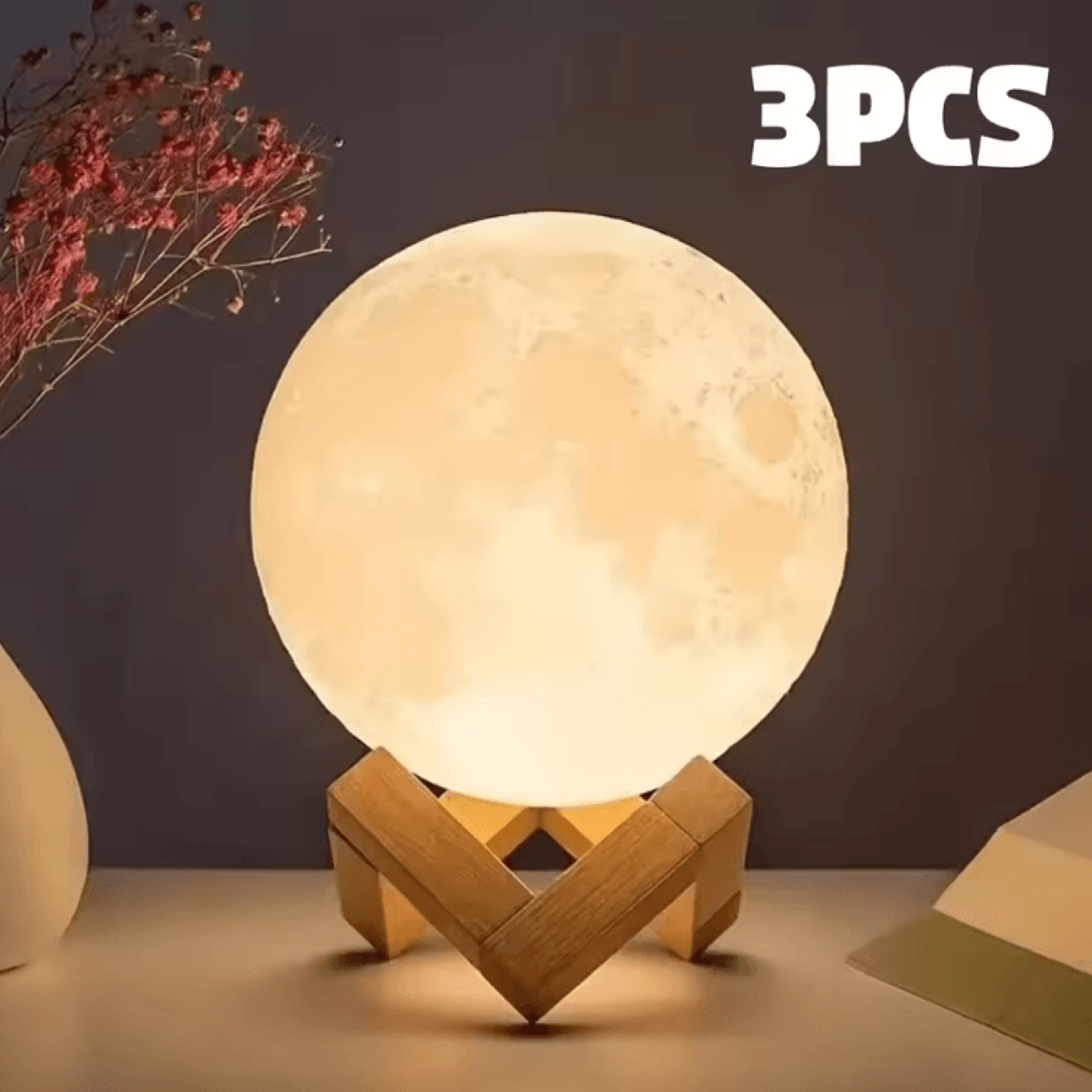 DIY Galaxy Moon Lamp Kit  Paintable Planet Night Light With Stand 8cm 4