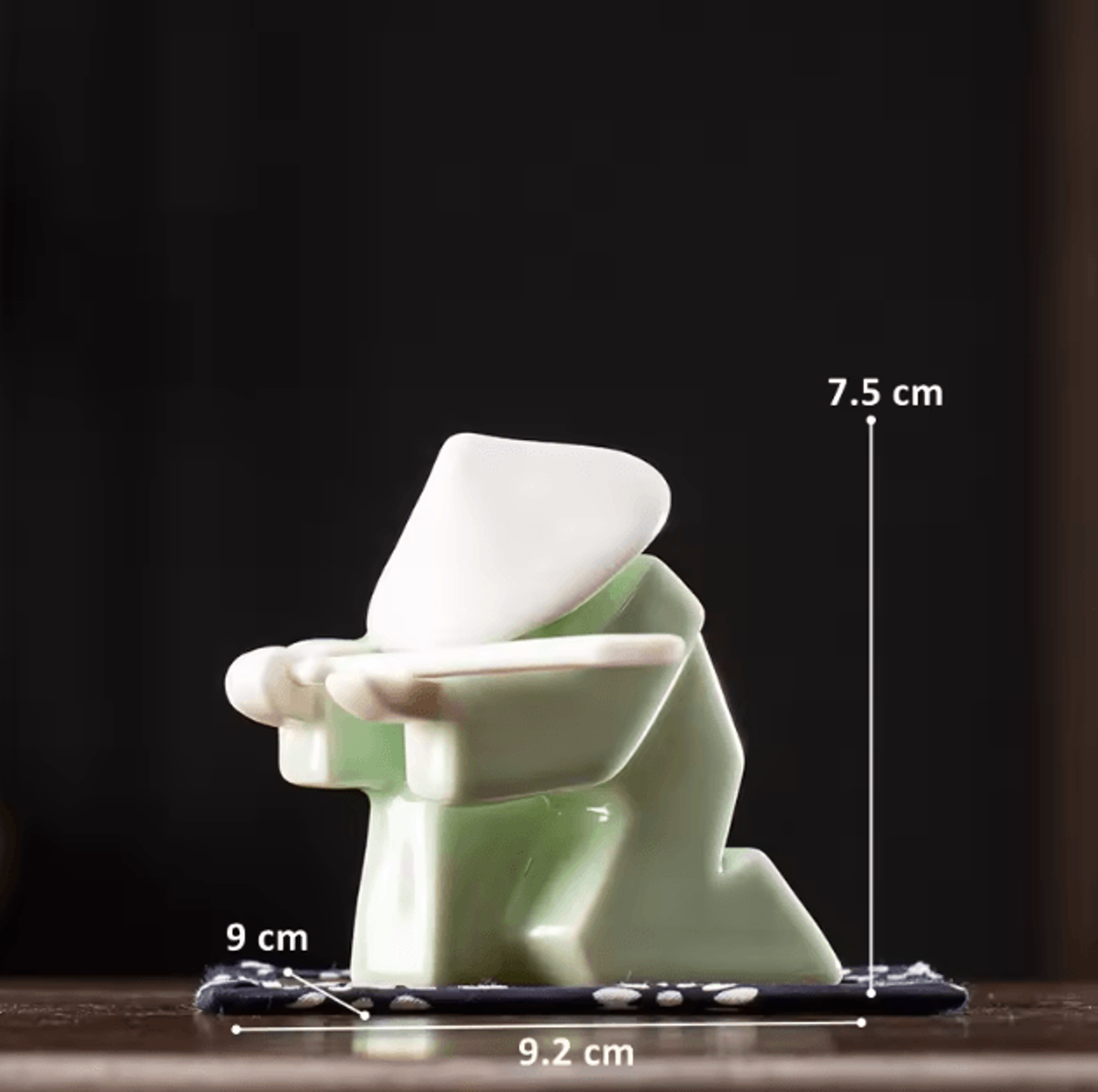 White Ceramic Samurai Figurine  Minimalist Geometric Oriental Warrior Decor 7
