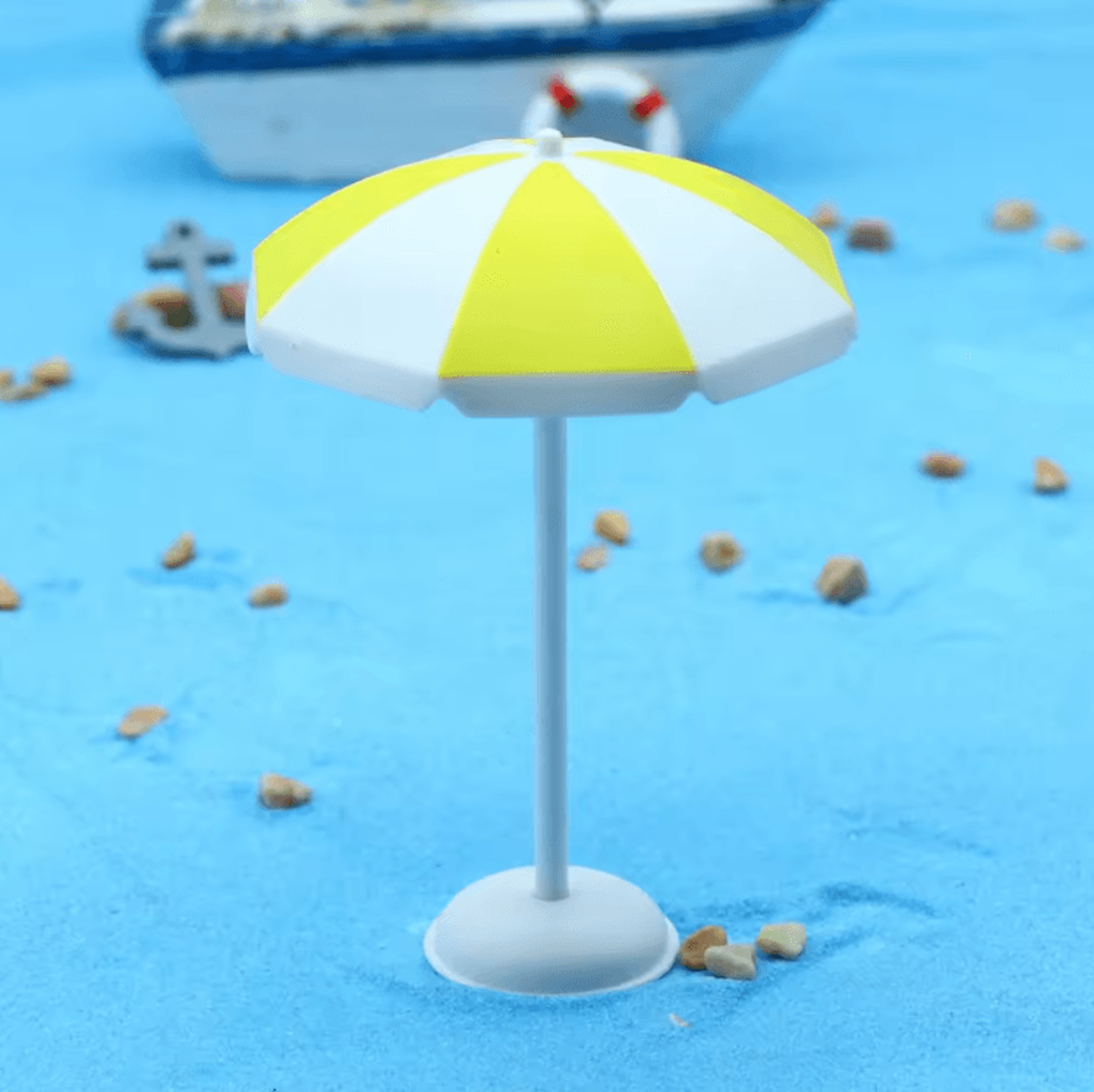 Mini Dollhouse Beach Umbrella  Cute Sun Parasol For DIY Miniature Decor 3