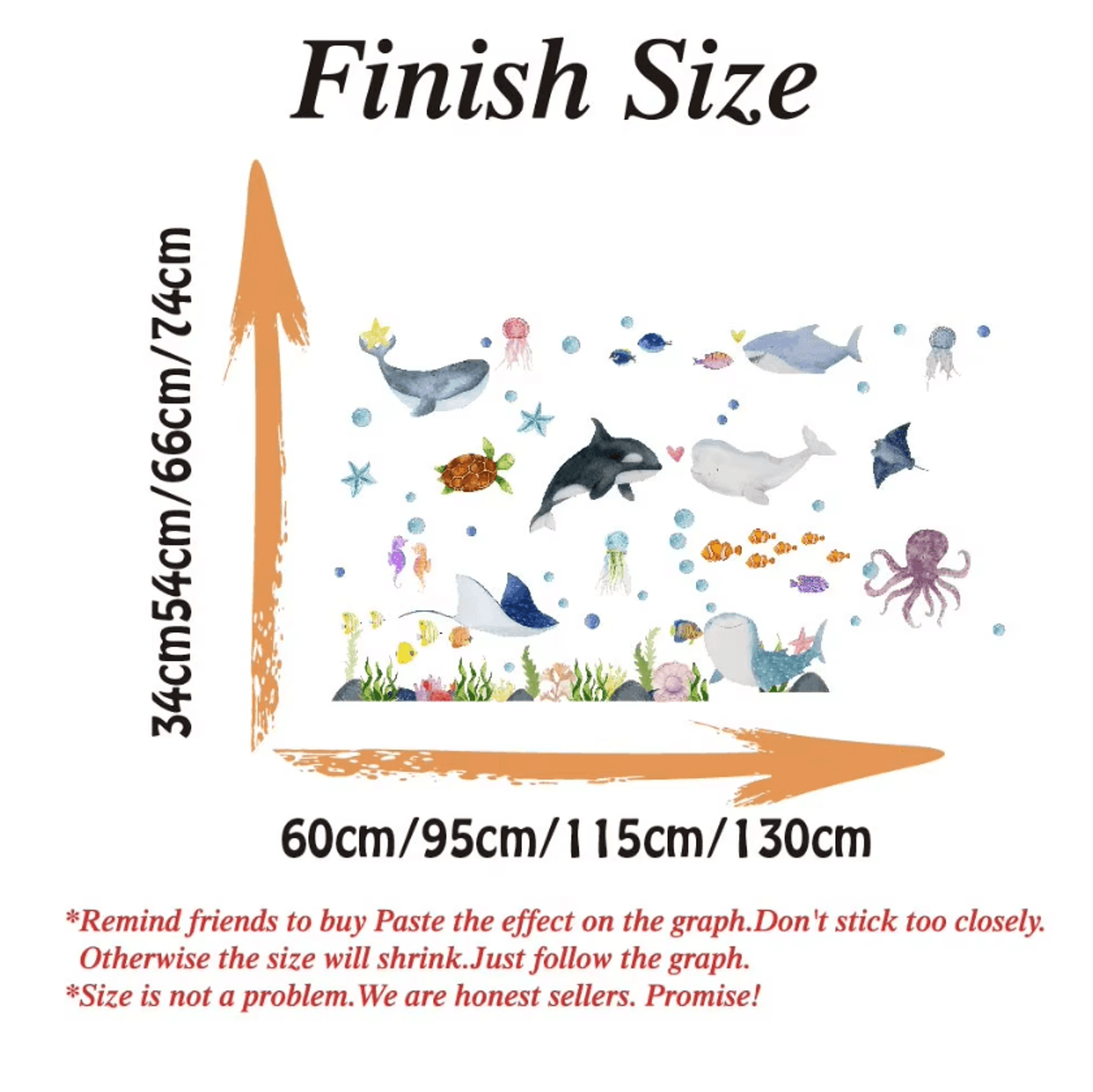 Ocean Animals Wall Stickers  Undersea Nursery Wall Decals For Kids Room 3