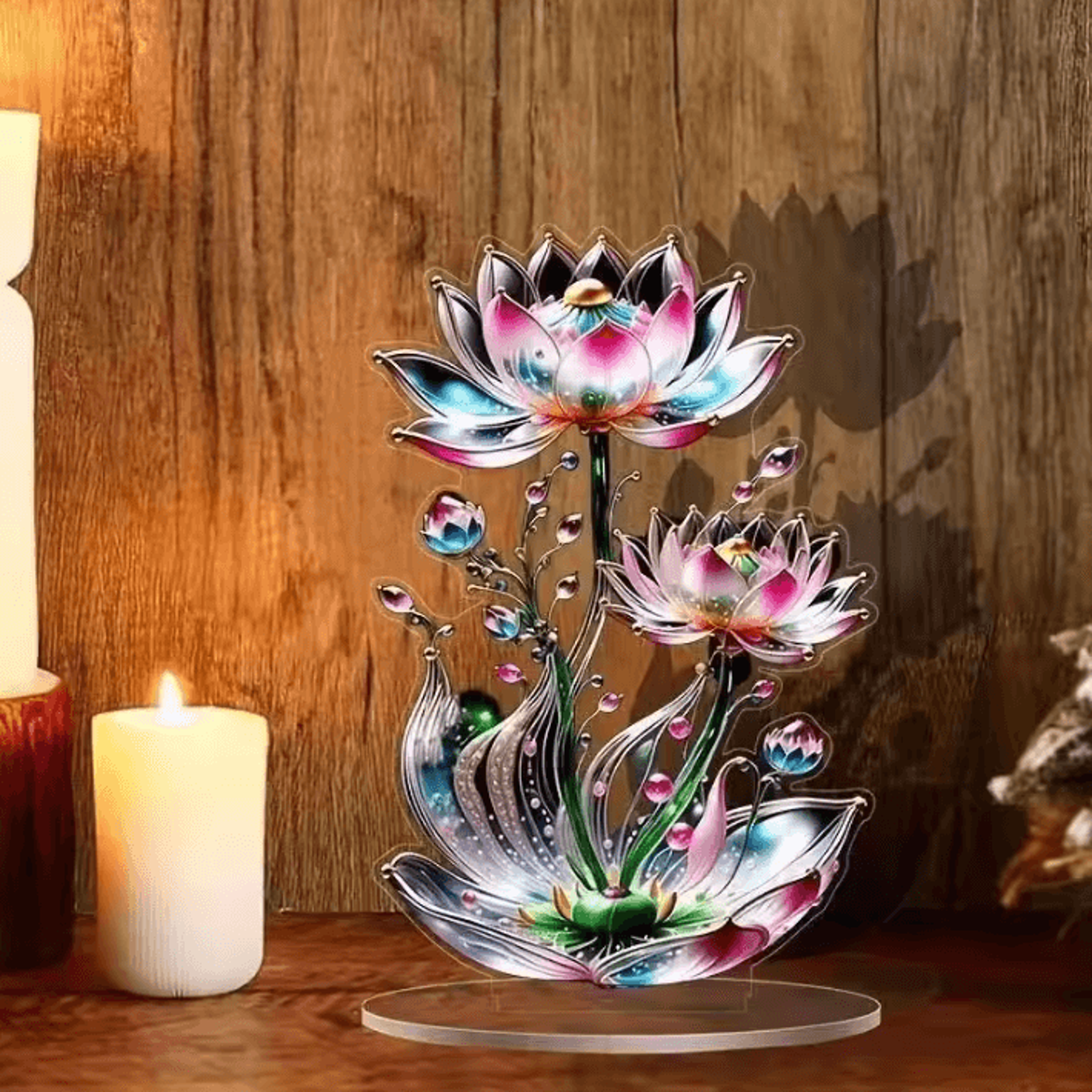 Acrylic Crystal Dragon Figurine  Modern 2D Fantasy Table Decor 3