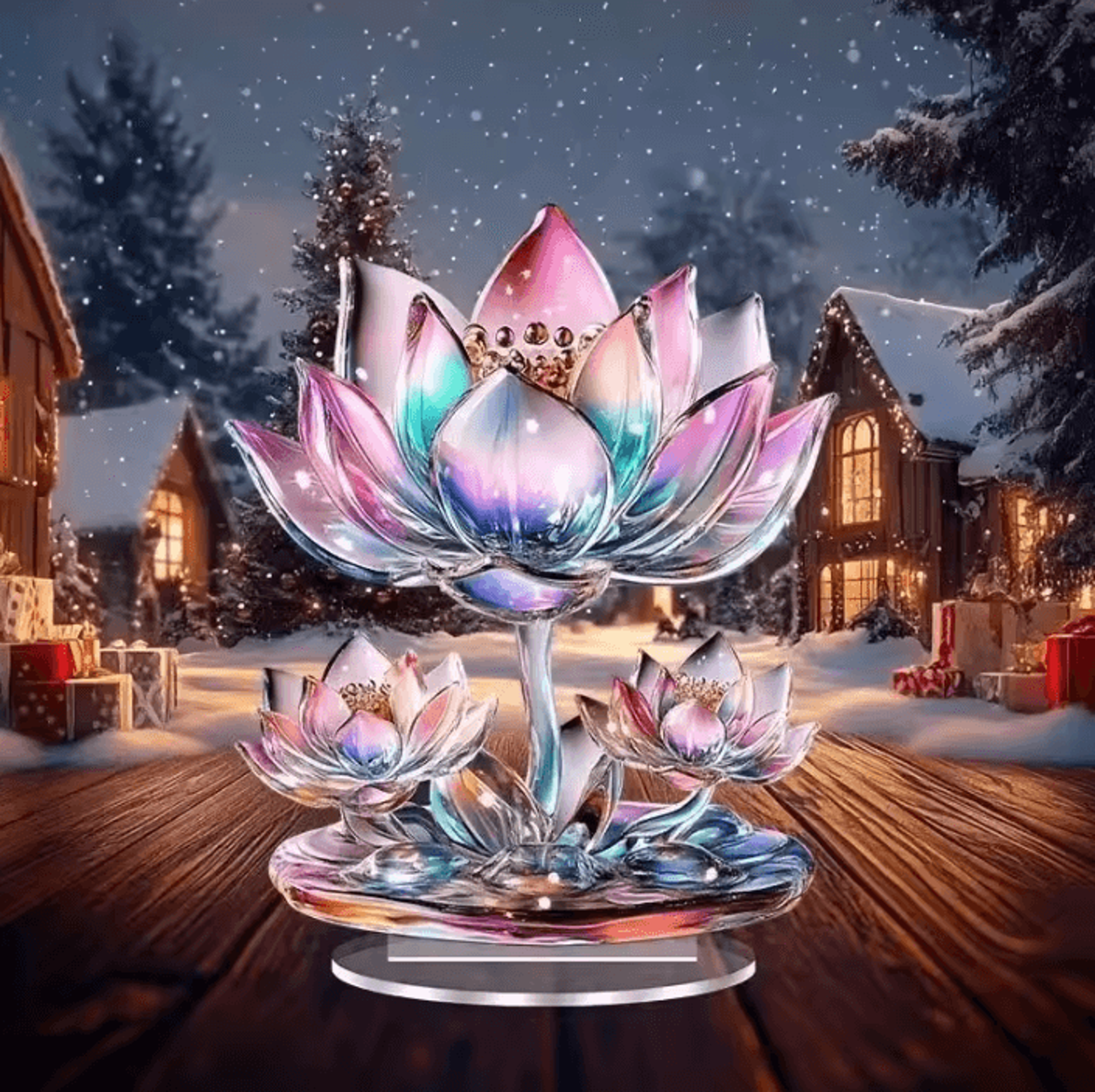 Acrylic Crystal Dragon Figurine  Modern 2D Fantasy Table Decor 5