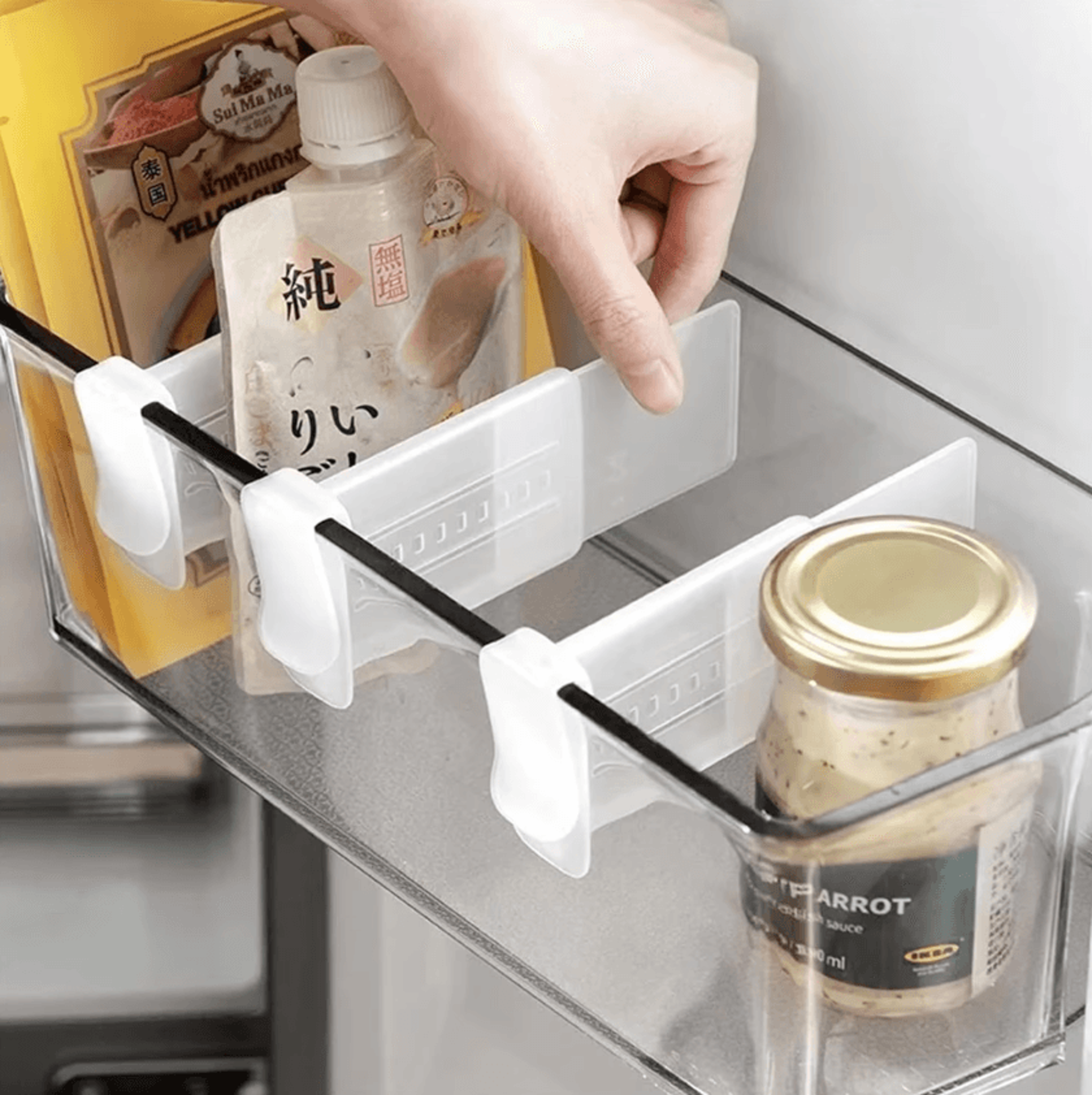 Expandable Fridge Door Divider Clips  Adjustable Refrigerator Storage Organizer Set 48PCS 0