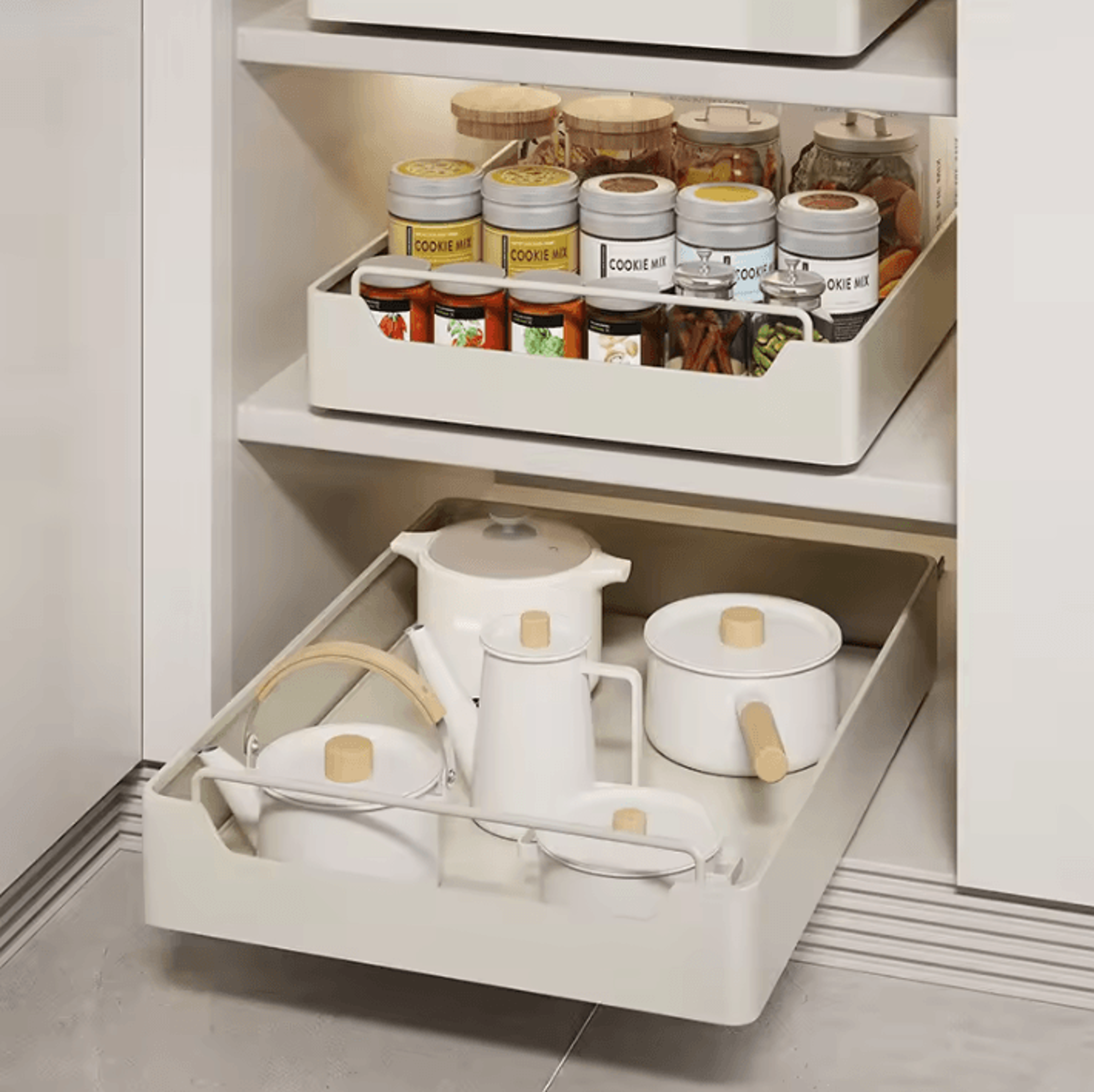 PullOut Cabinet Storage Rack  Metal Sliding Drawer Organizer For Kitchen Spices  Bottles 0