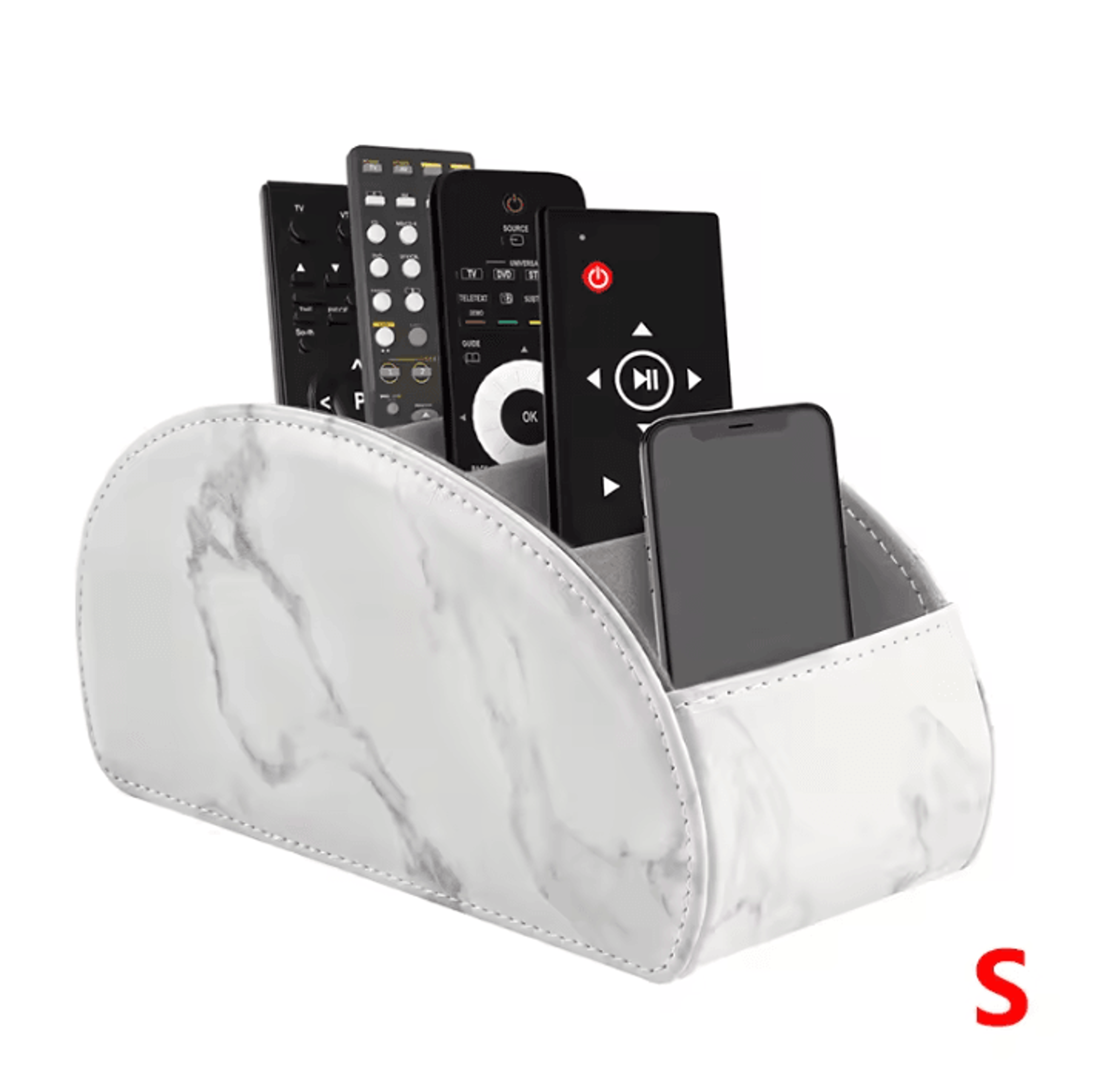 5Compartment PU Leather Remote Control Organizer  Desktop Caddy For TV Office  Home Essentials 5