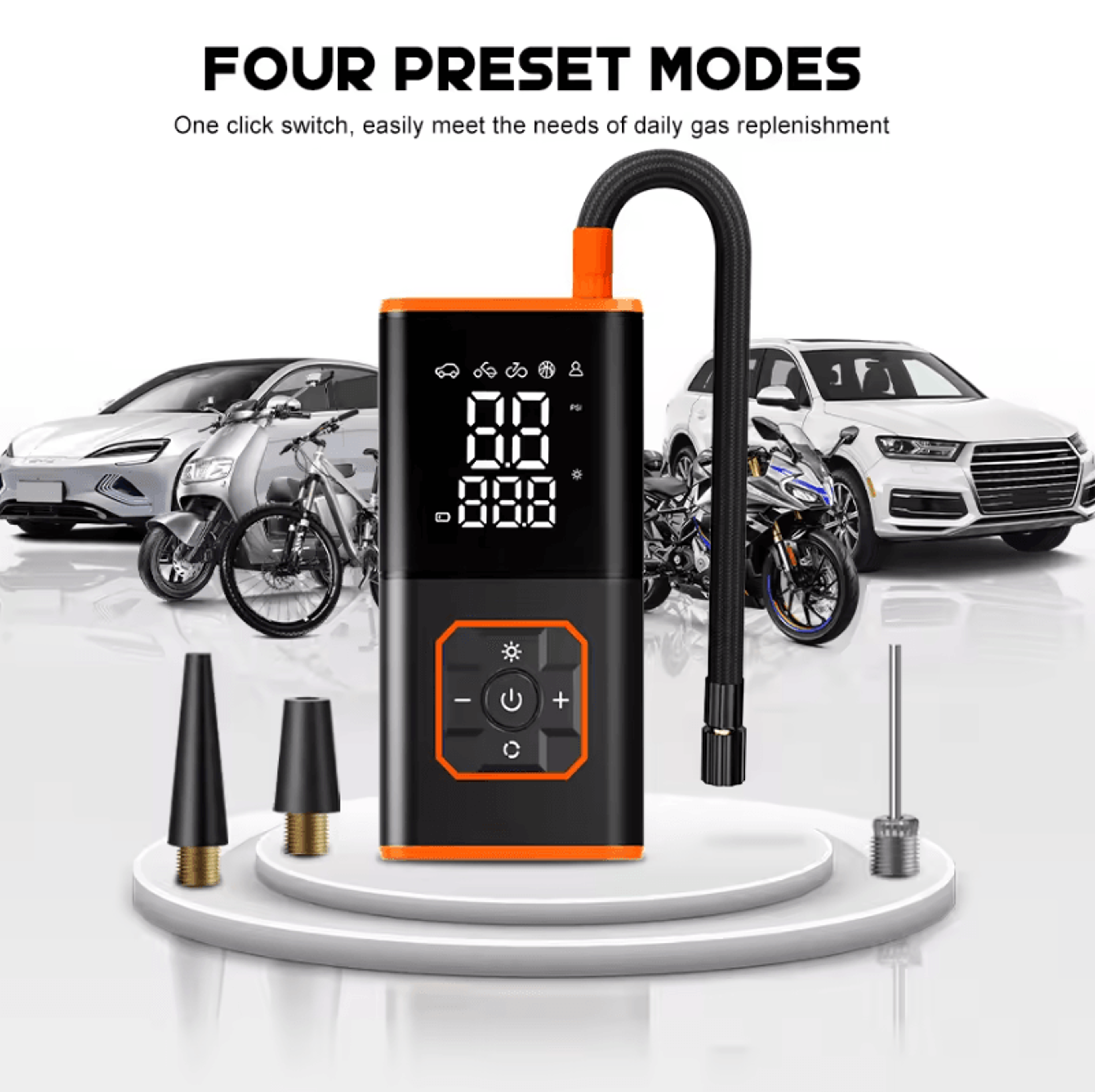 Portable 150PSI Cordless Tire Inflator  Compact Air Compressor For Car Motorcycle  Bicycle 2