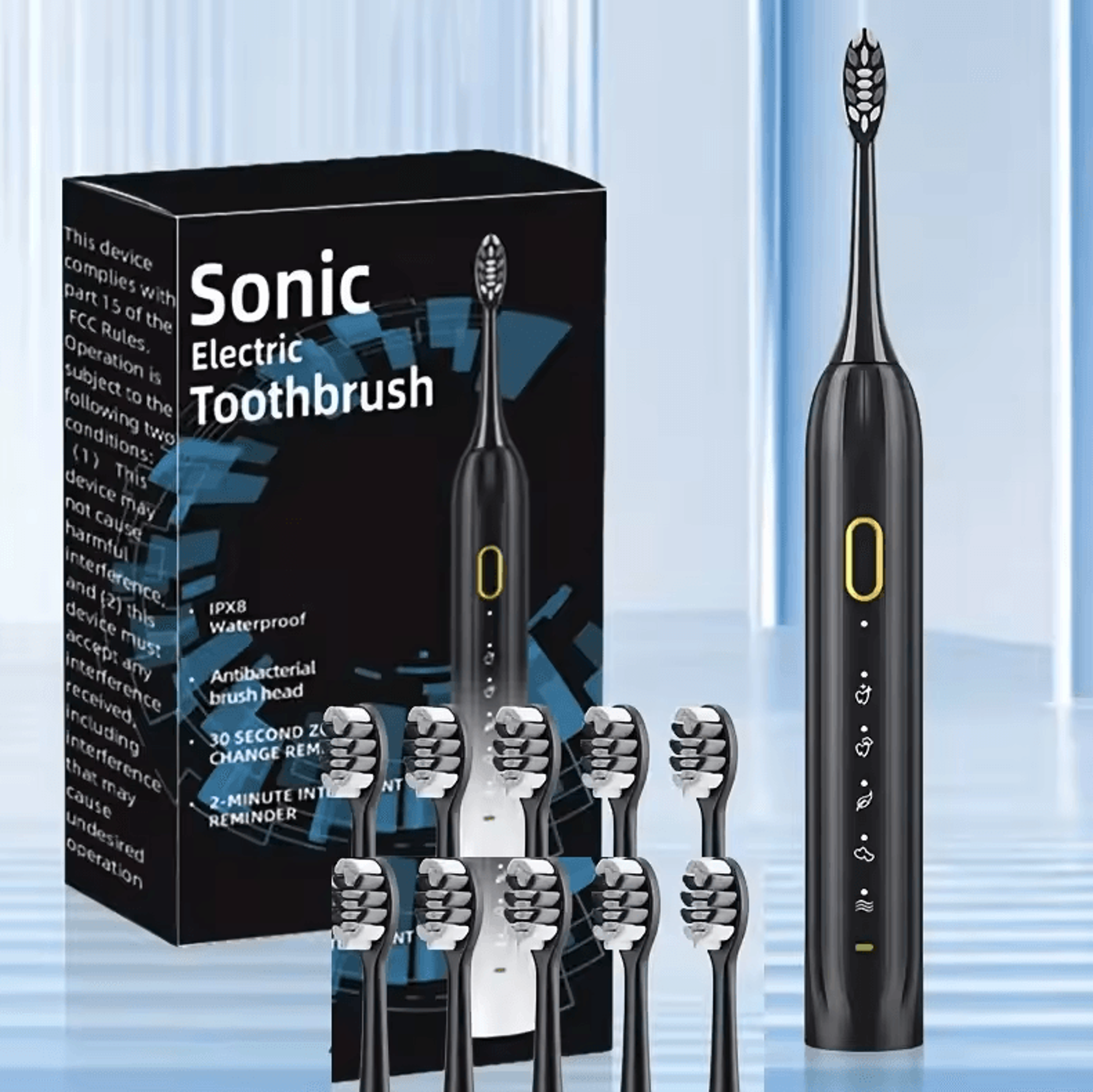 ultra clean rotary electric toothbrush set – waterproof rechargeable brush with 10 replacement heads & smart timer