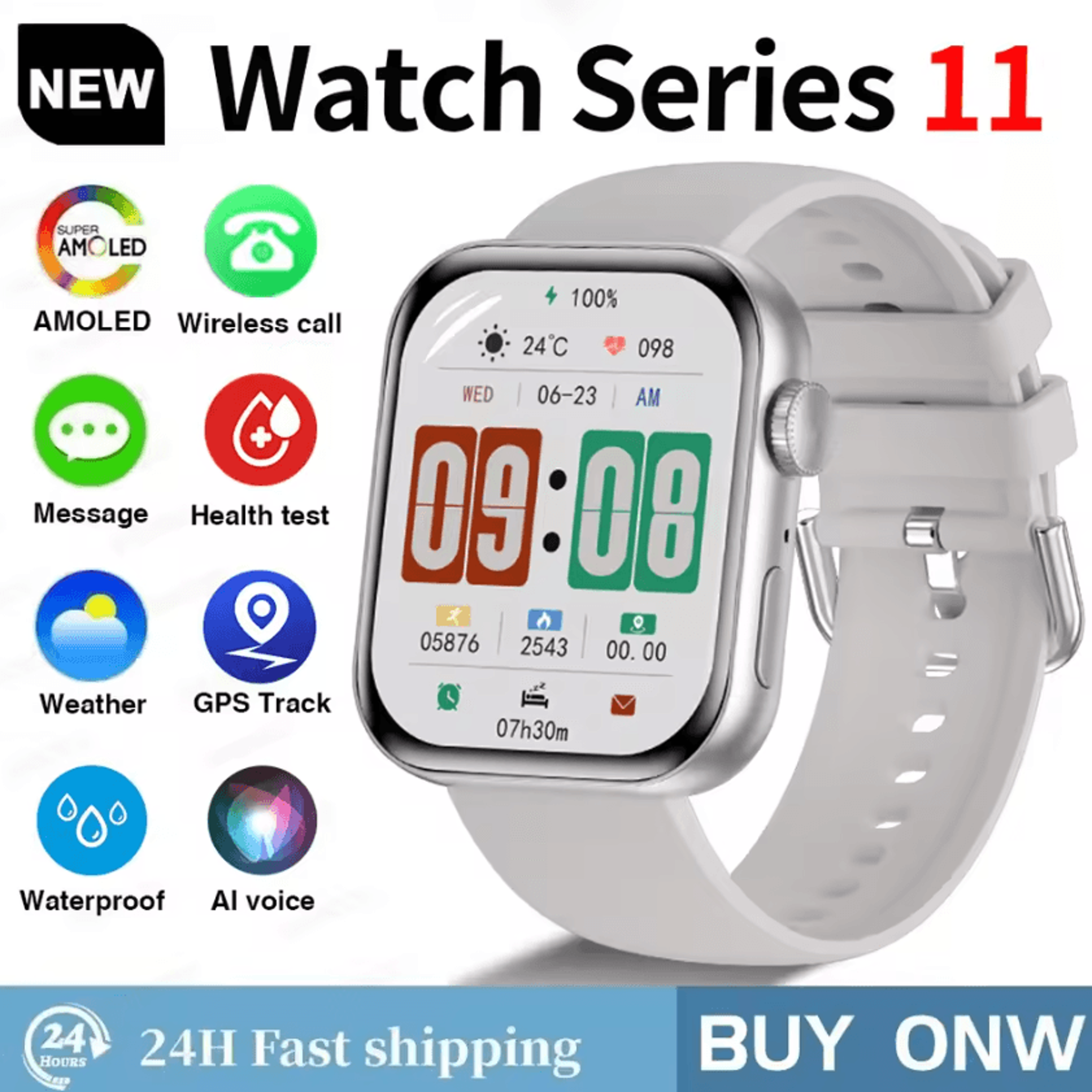 S11 AMOLED GPS Smartwatch With Bluetooth Call Waterproof  Sports Tracking 3