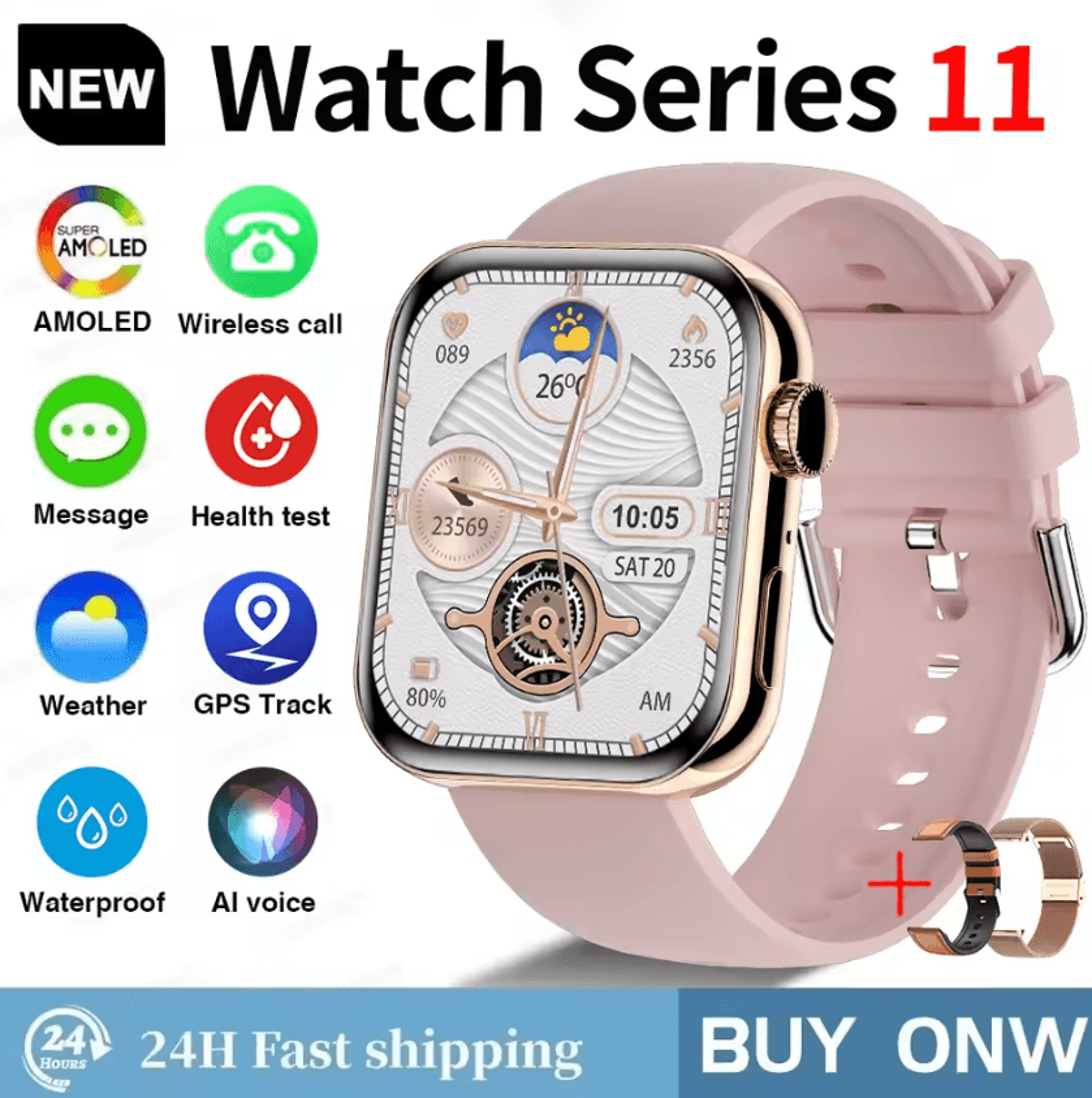 S11 AMOLED GPS Smartwatch With Bluetooth Call Waterproof  Sports Tracking 9