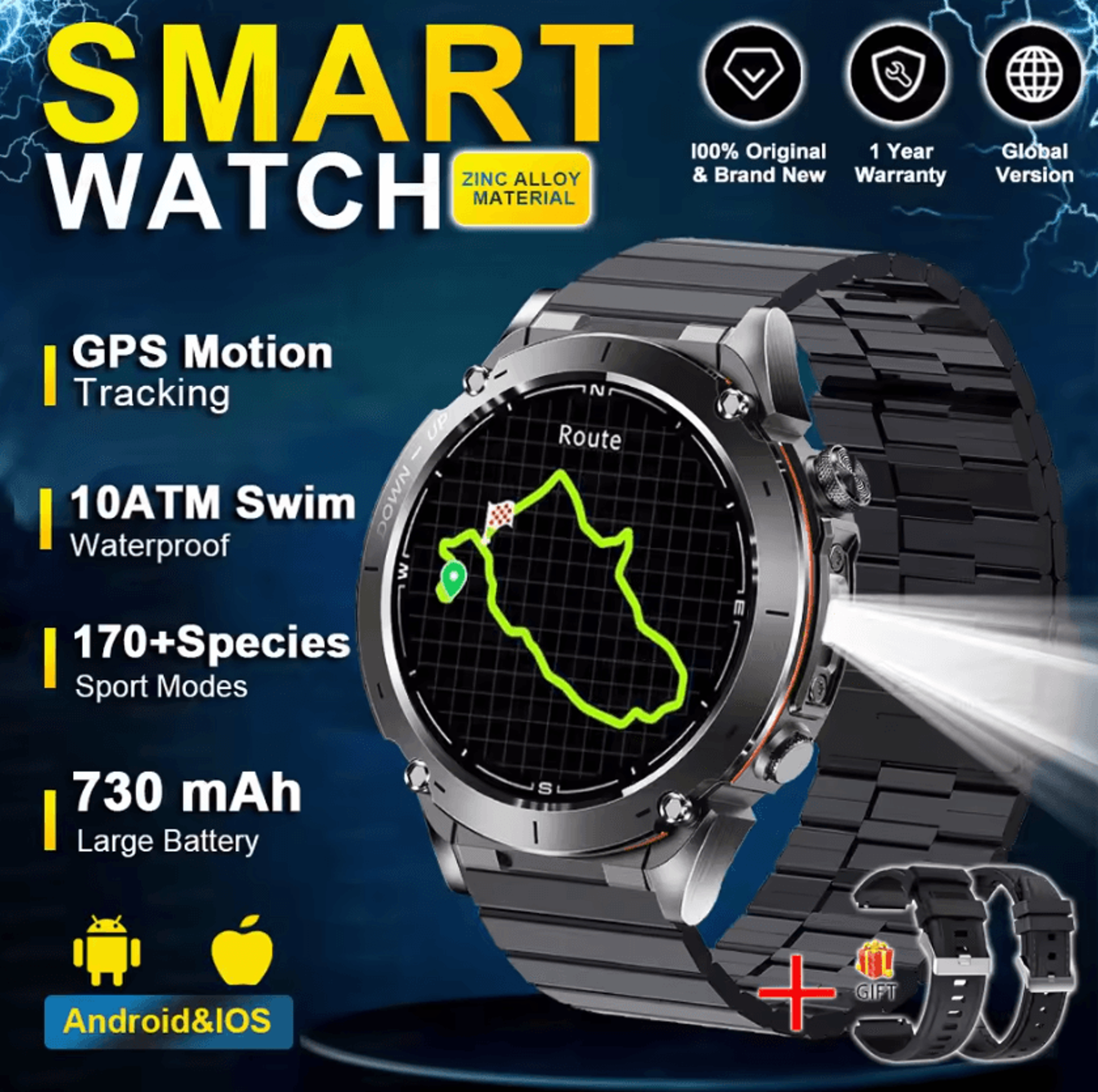 Stratos 4 Pro Rugged GPS Smartwatch With AMOLED Display  Outdoor Navigation 12
