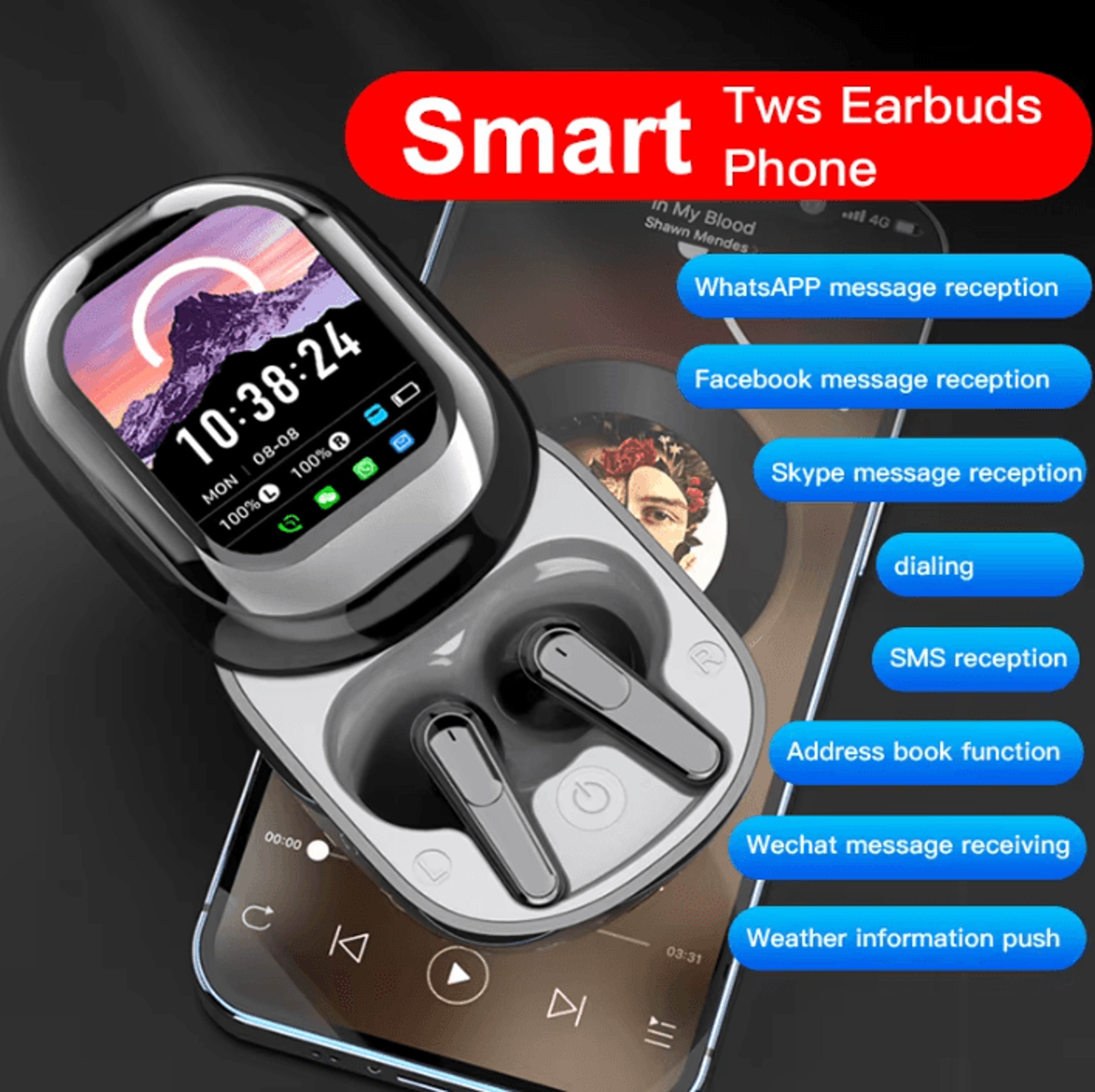 SEONE TouchScreen Pro Wireless TWS Earbuds With LED Display  App Control 3