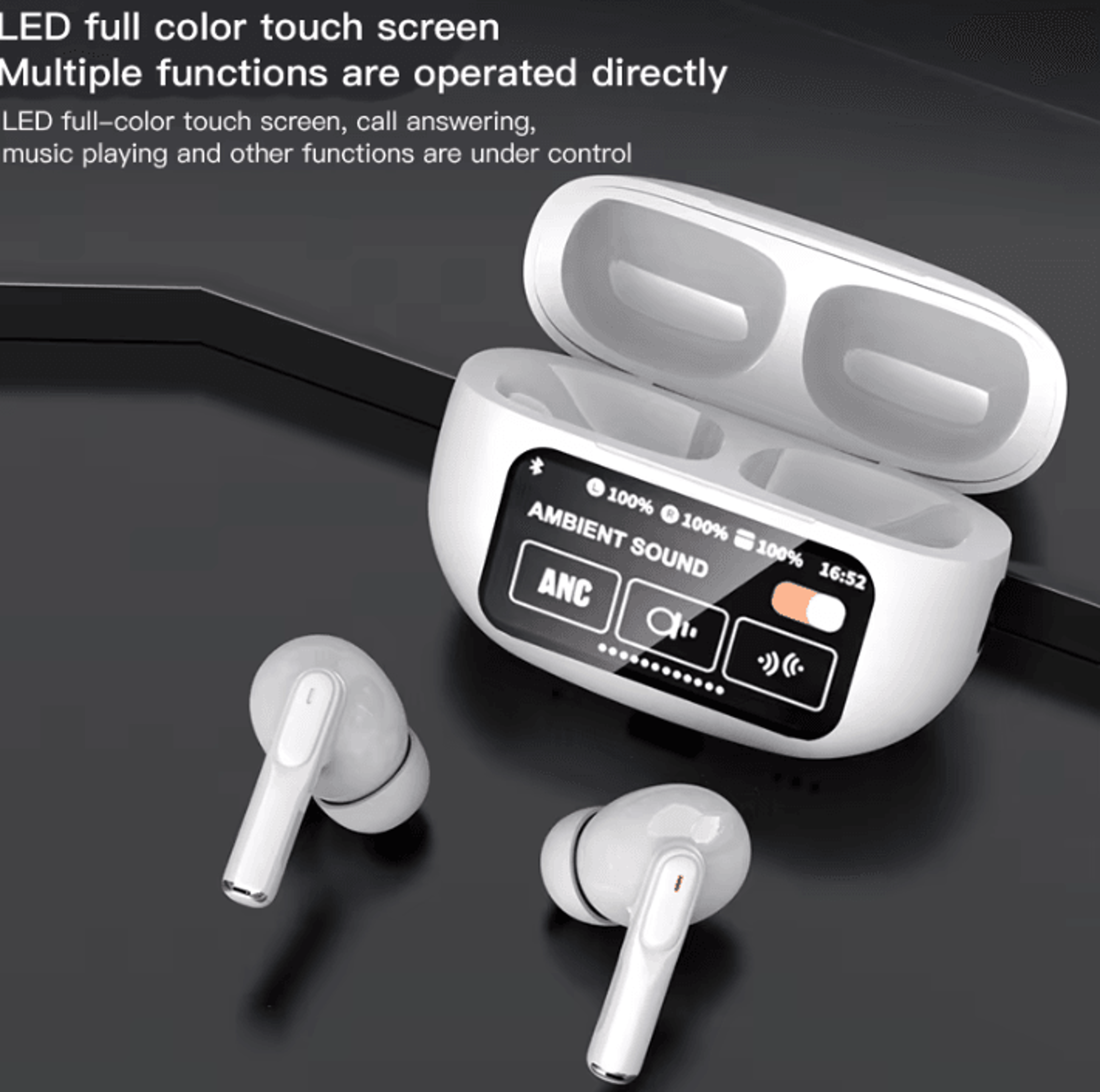 A9Plus Pro ANC Wireless TWS Earbuds With LED Touch Screen  BT54 4