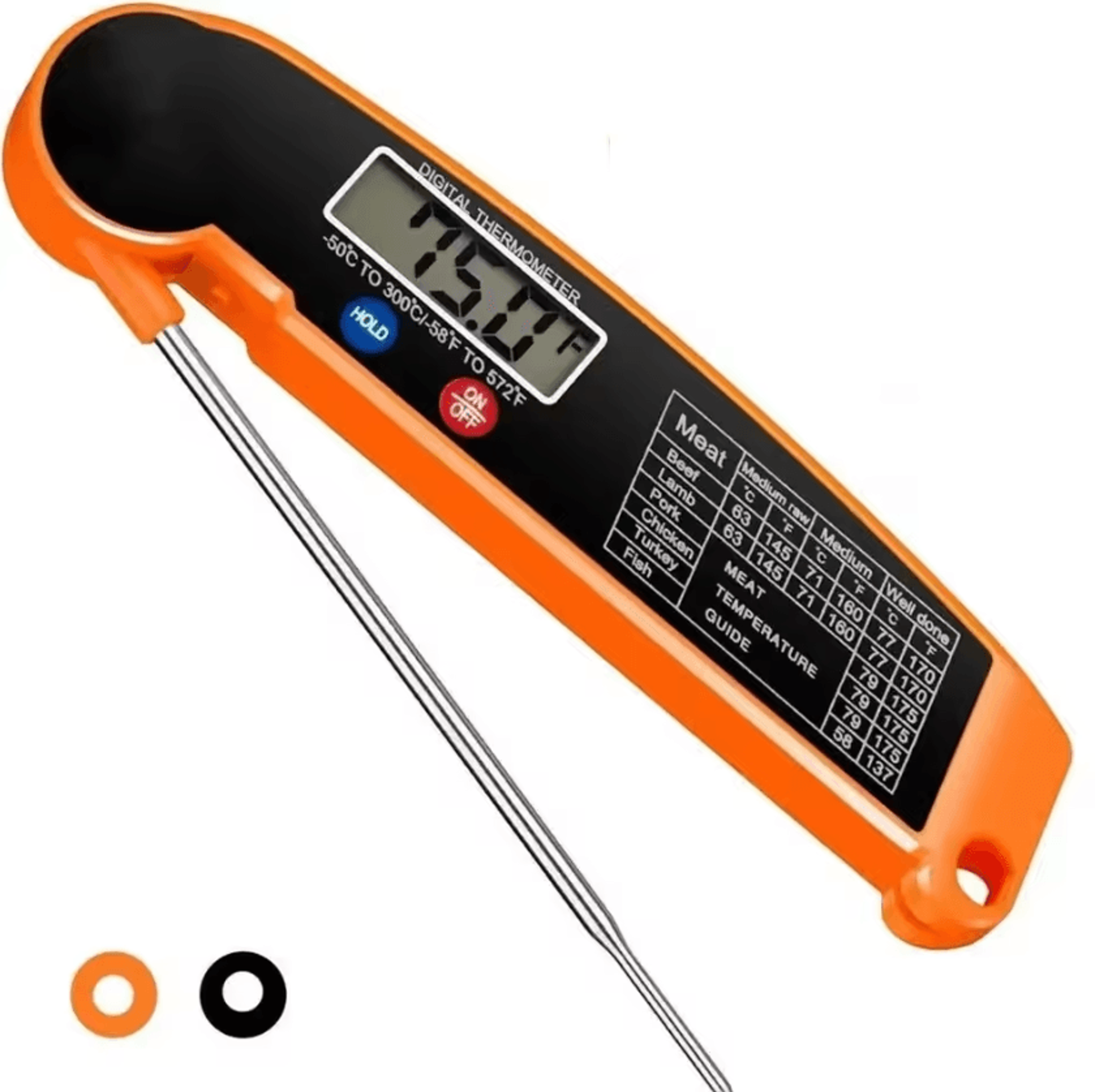 GrillMaster Pro Digital Meat Thermometer With Waterproof Backlit Display 0