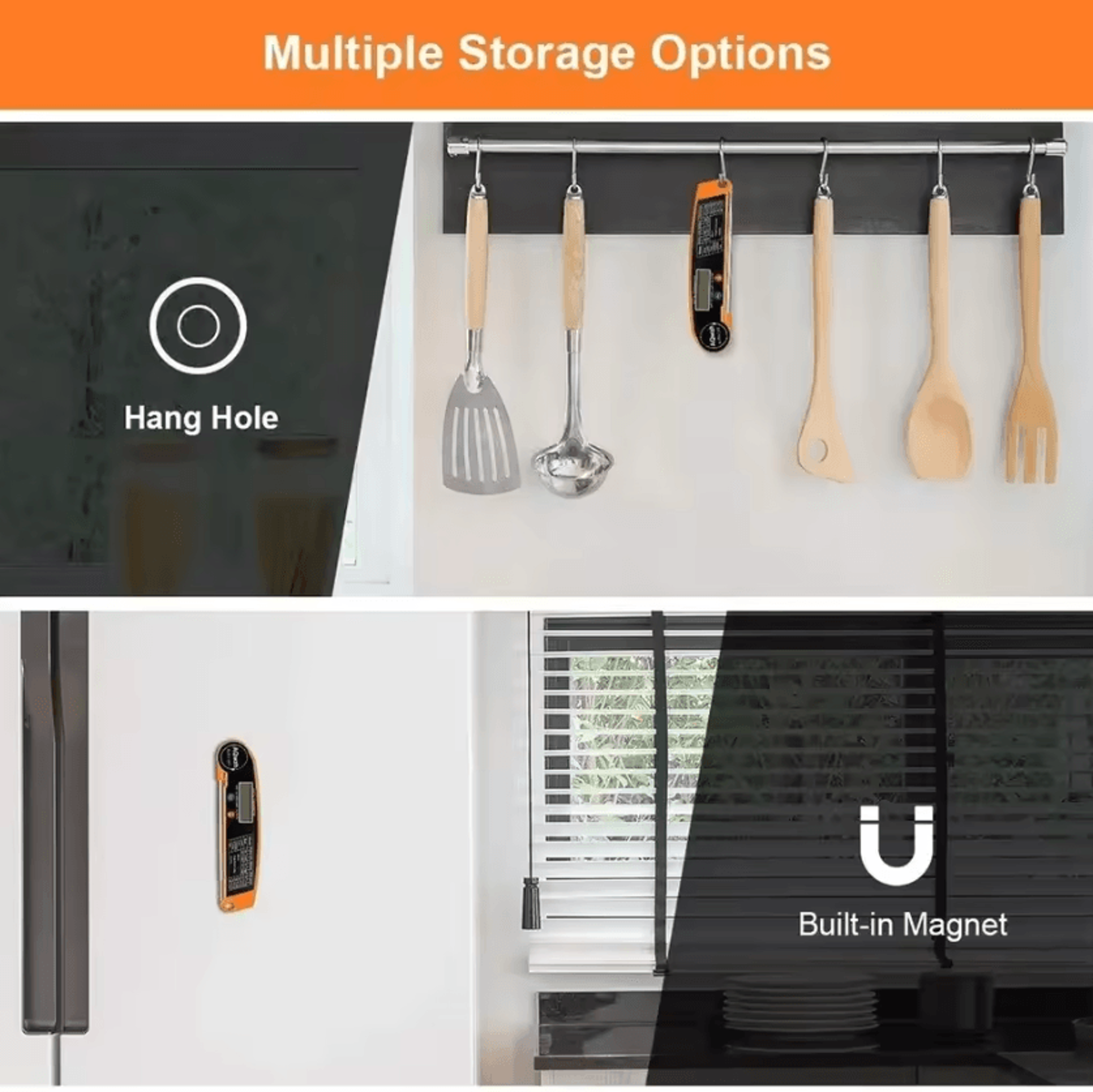 GrillMaster Pro Digital Meat Thermometer With Waterproof Backlit Display 2