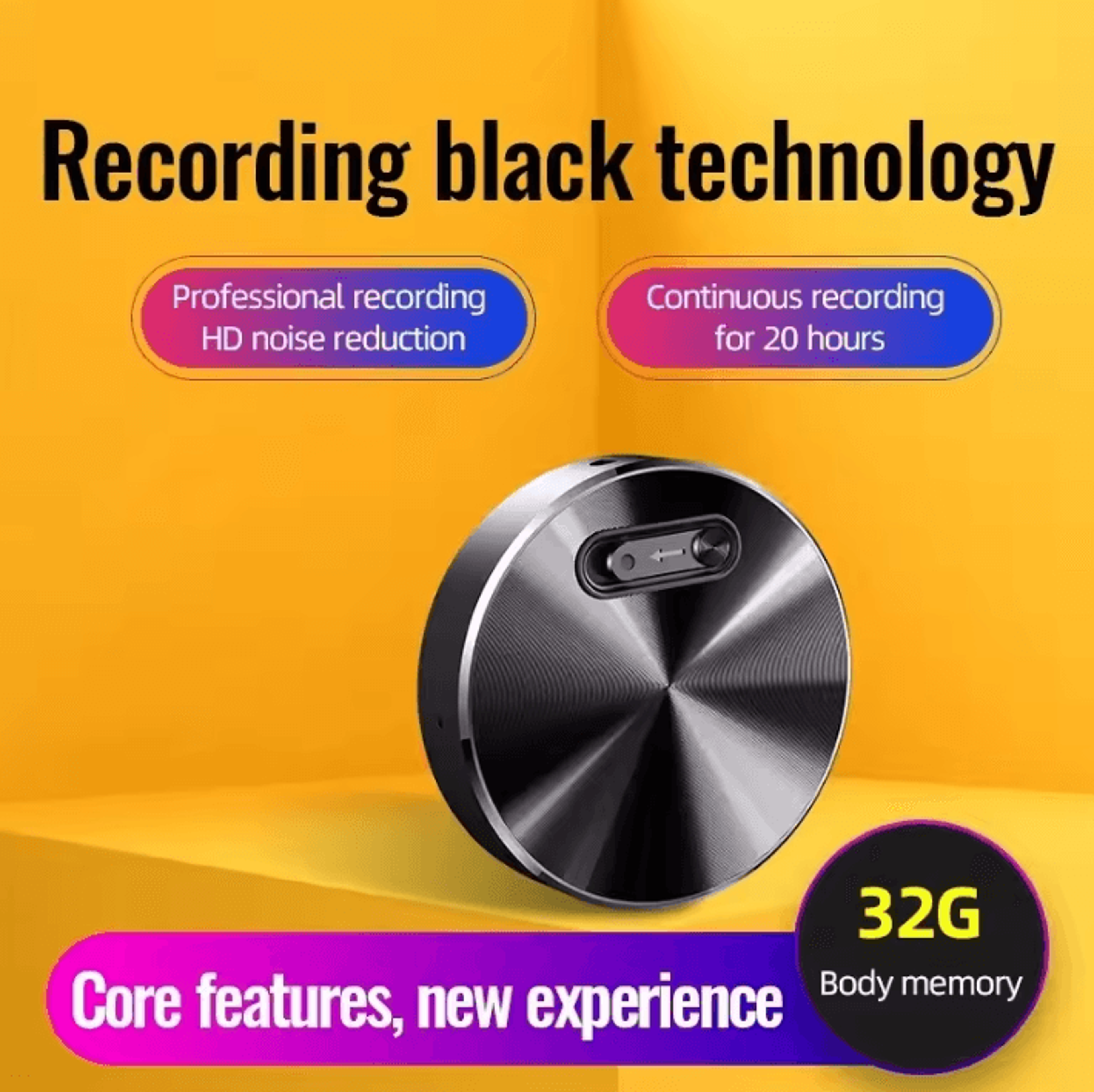 32gb voice activated recorder mini keychain dictaphone with noise reduction & mp3 playback