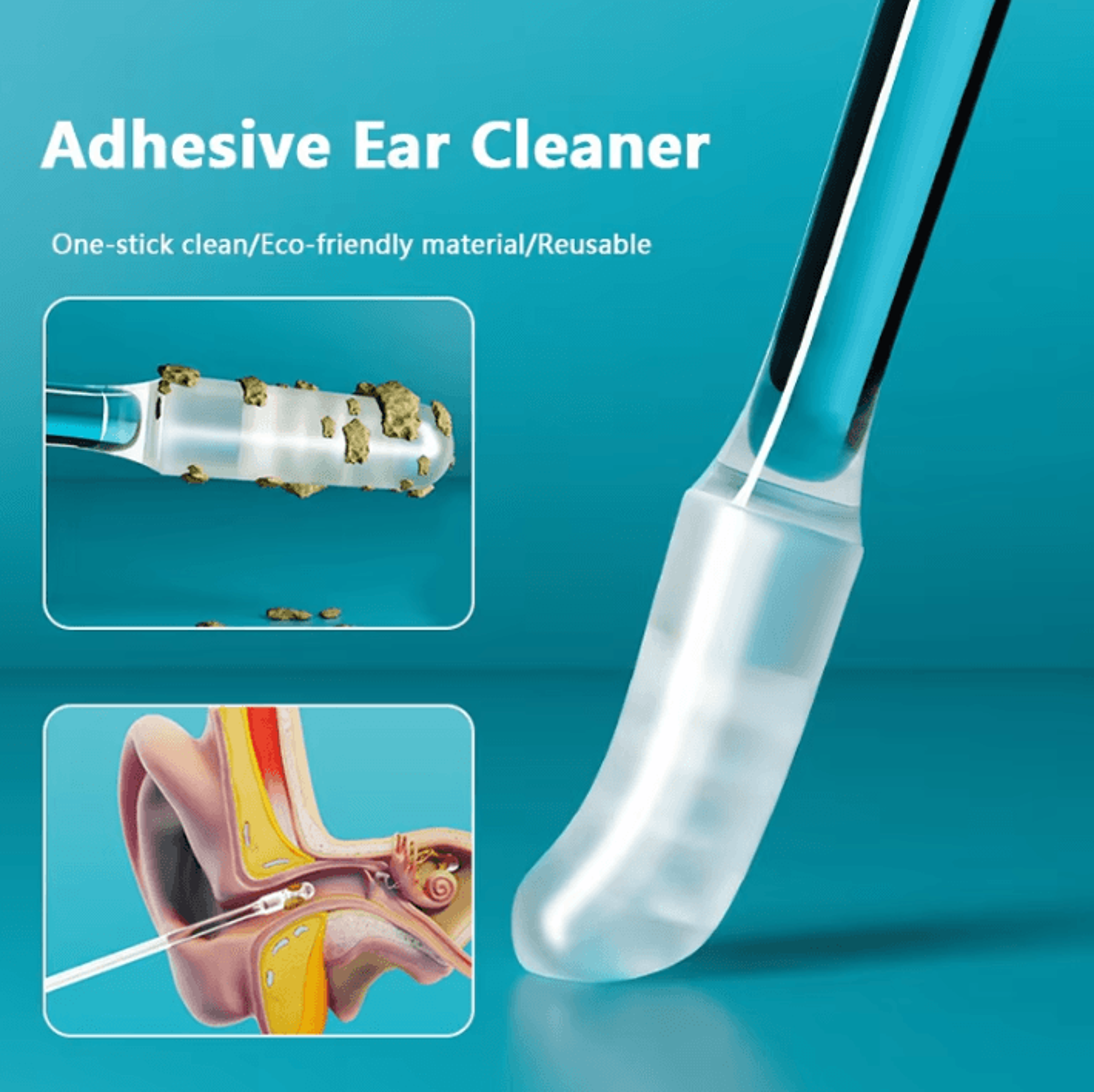 24pcs silicone ear wax remover disposable sticky ear cleaning tool safe adhesive earpick set