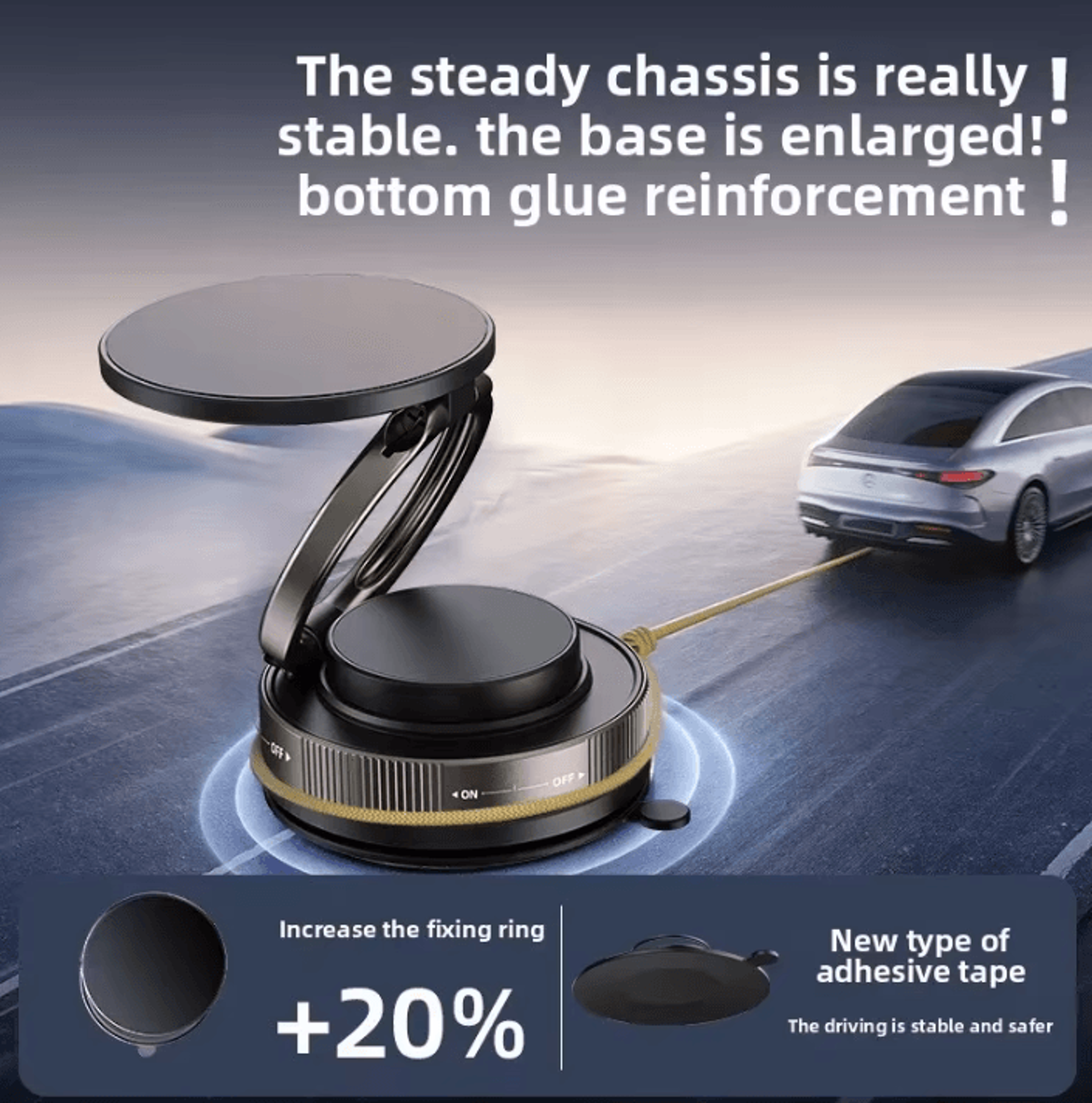 T30 Magnetic Phone Holder Vacuum Suction MagSafe Phone Mount Adjustable 360 Car  MultiSurface Stand 3