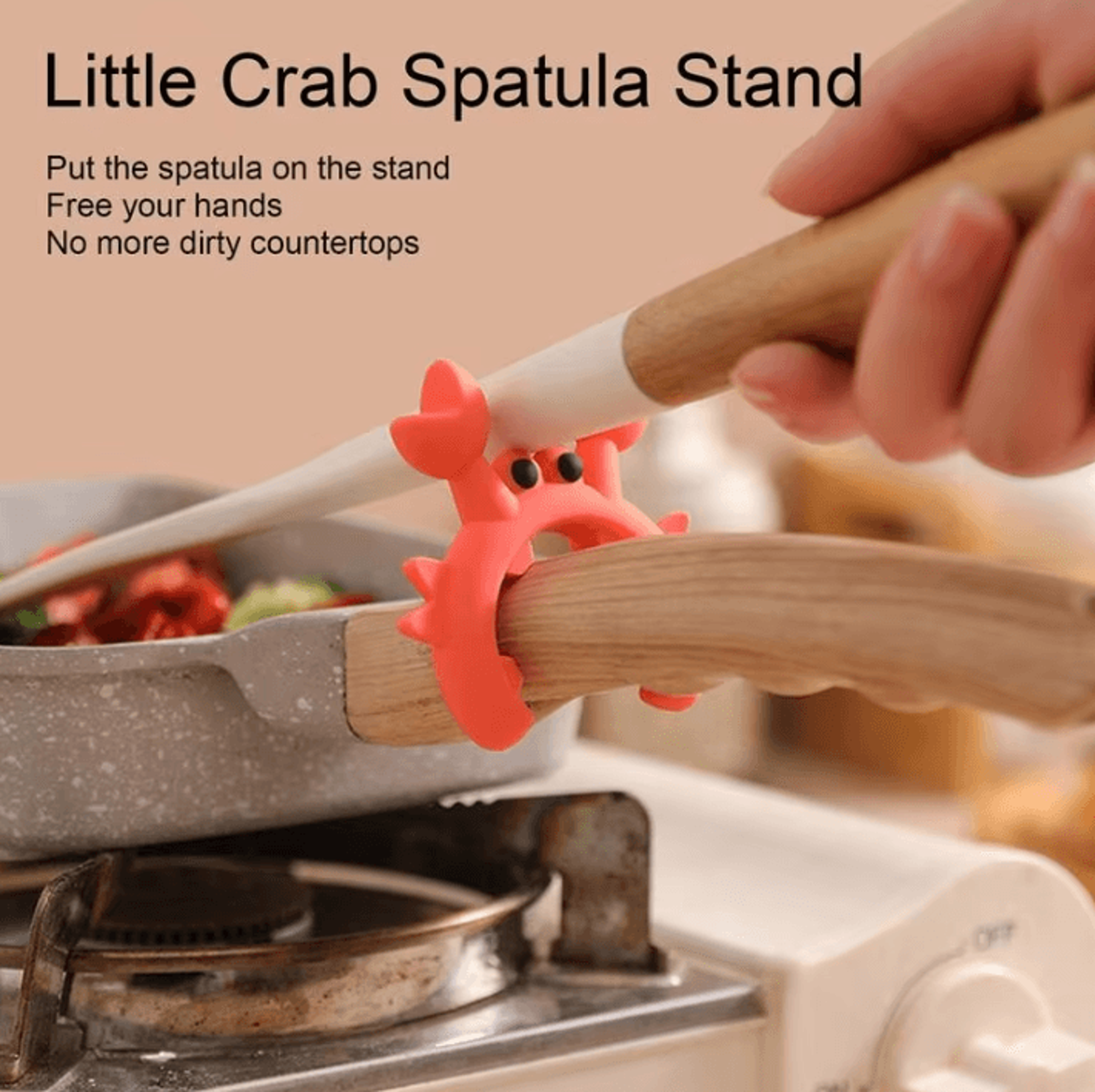 crabclip silicone utensil rest heat-resistant spoon holder for stove anti-drip kitchen organizer