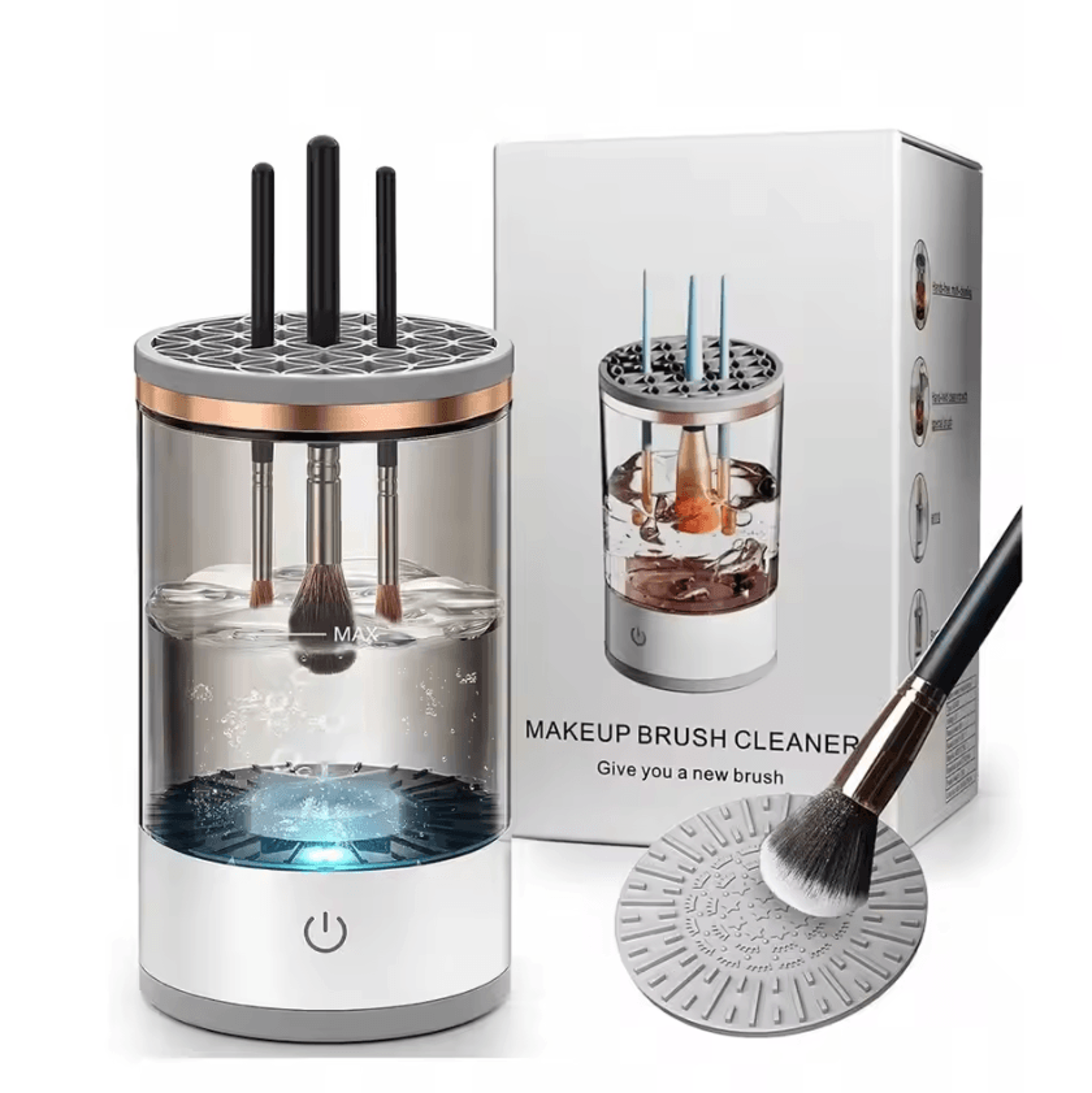 autospin electric makeup brush cleaner fast wash & dry makeup brush cleaning machine