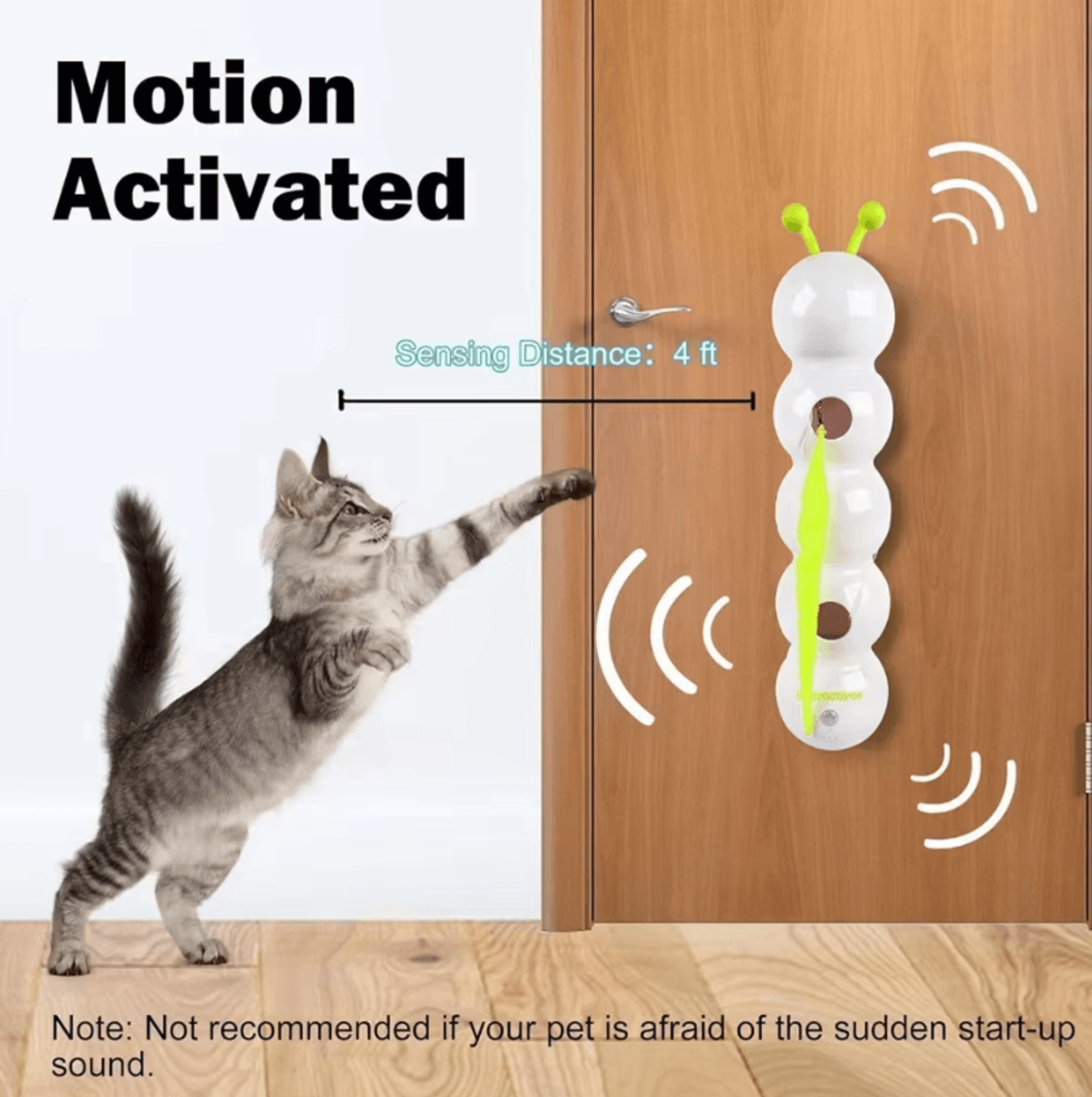 WhackWorm Pro Interactive Cat Toy MotionActivated Automatic Cat Teaser Toy Rechargeable Caterpillar 3