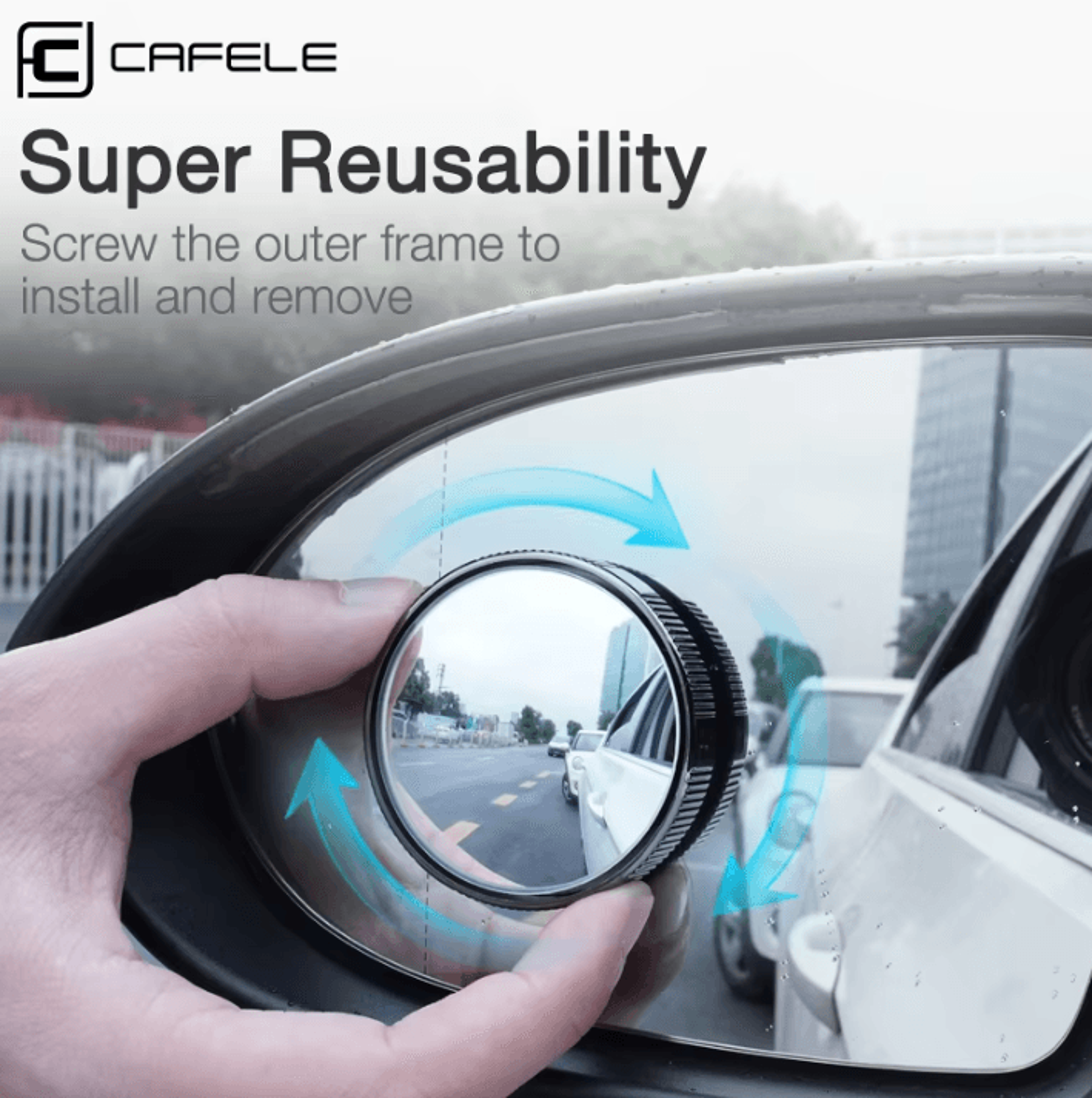 SafeView Pro Blind Spot Mirror For Car 360 Adjustable Convex Rearview Mirror HD WideAngle 2PCS Set 3