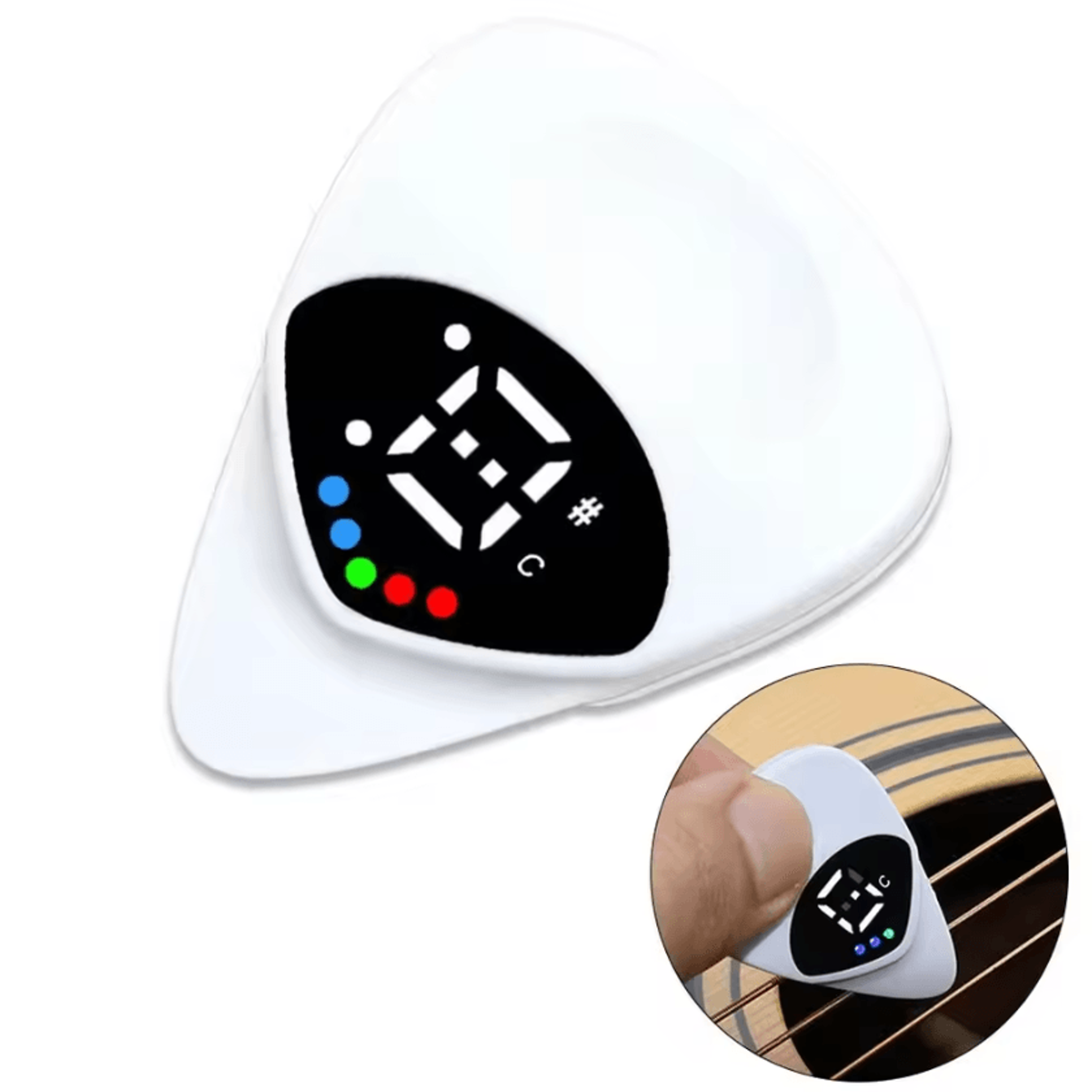 TunePick Pro Guitar Tuner Pick 2in1 Digital Guitar Tuner Plectrum For Acoustic Electric  Bass 1