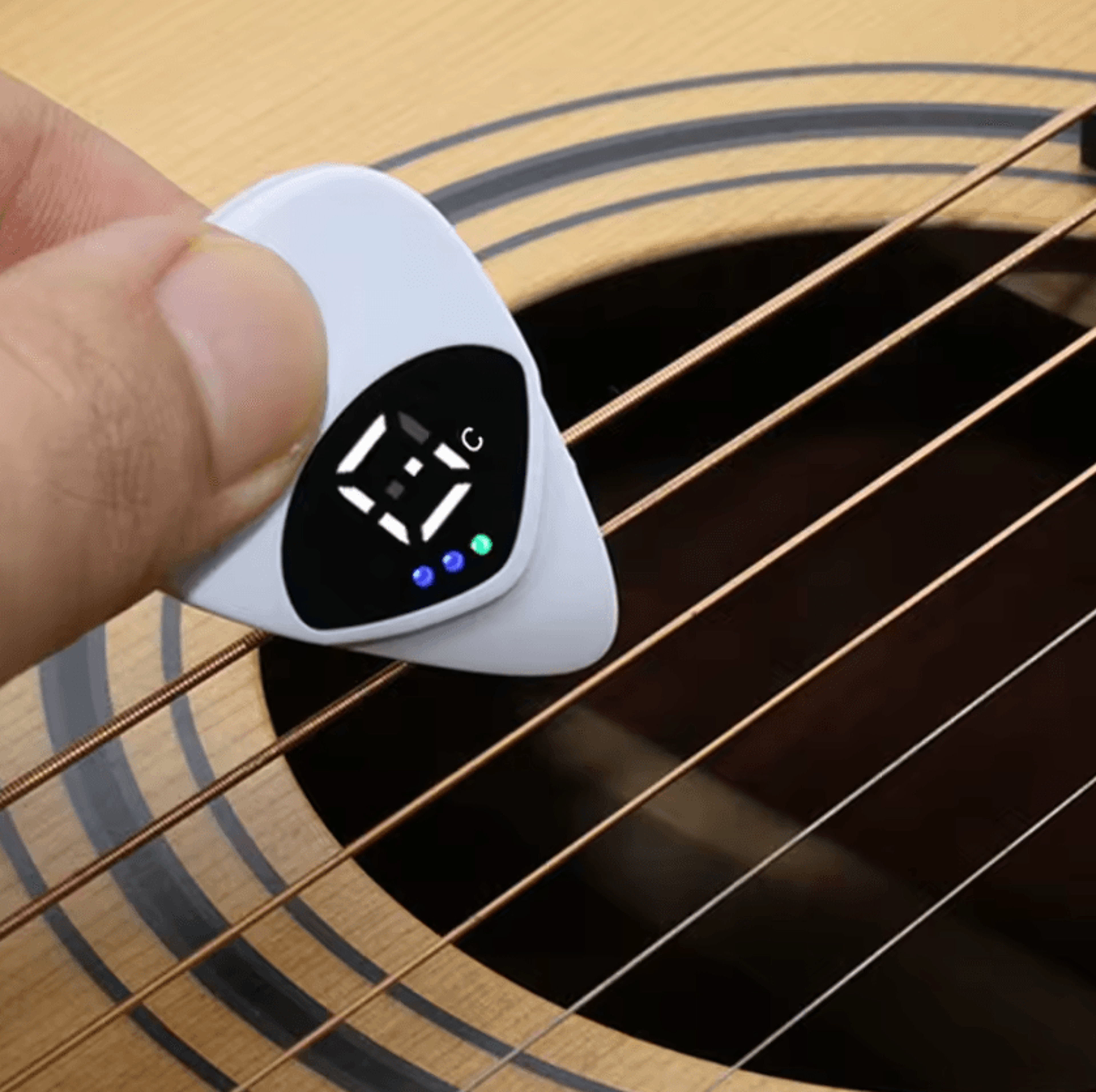 TunePick Pro Guitar Tuner Pick 2in1 Digital Guitar Tuner Plectrum For Acoustic Electric  Bass 2