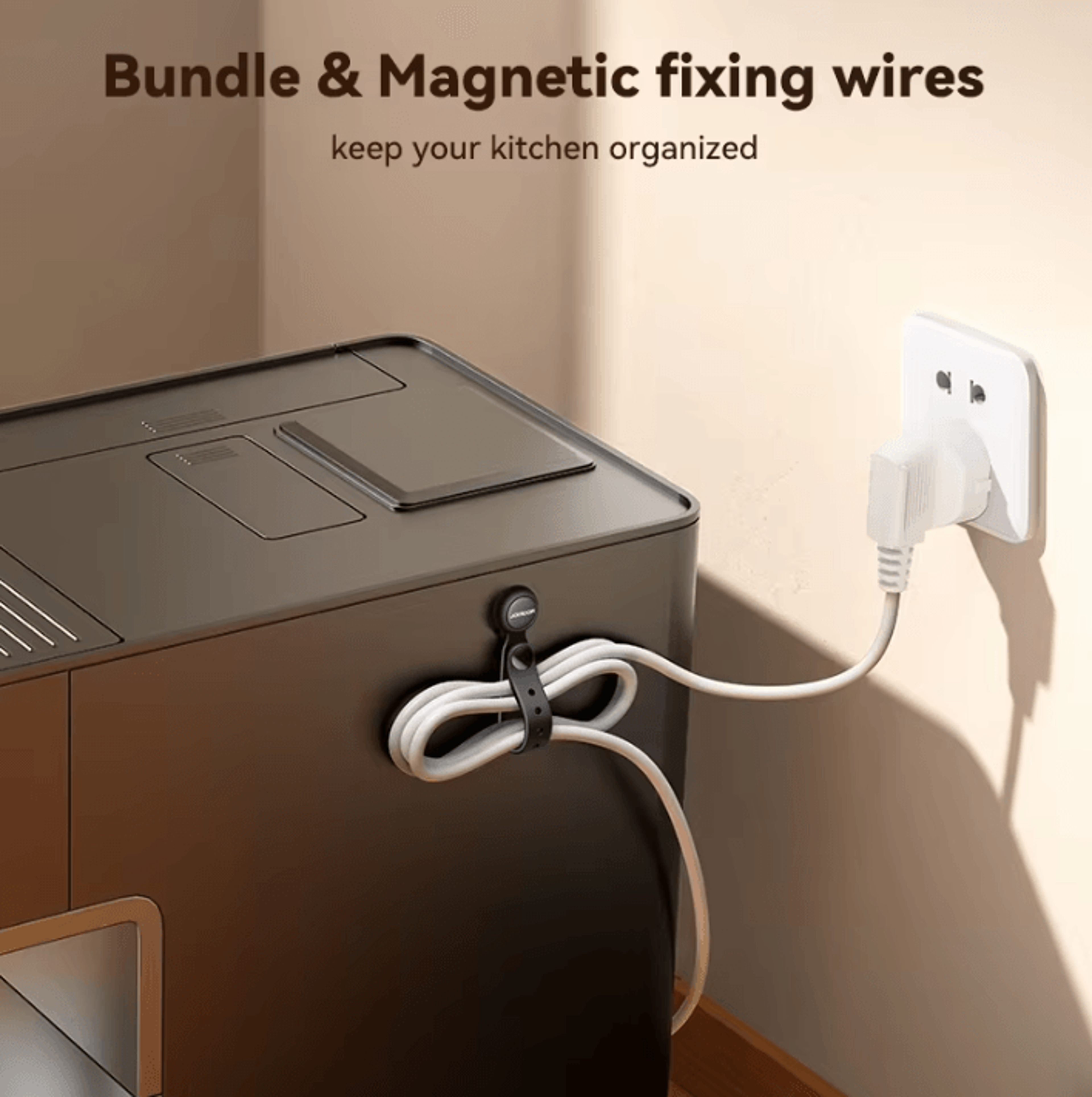 6PCS Magnetic Cable Organizer Straps  Adjustable Hook  Loop Wire Ties 2