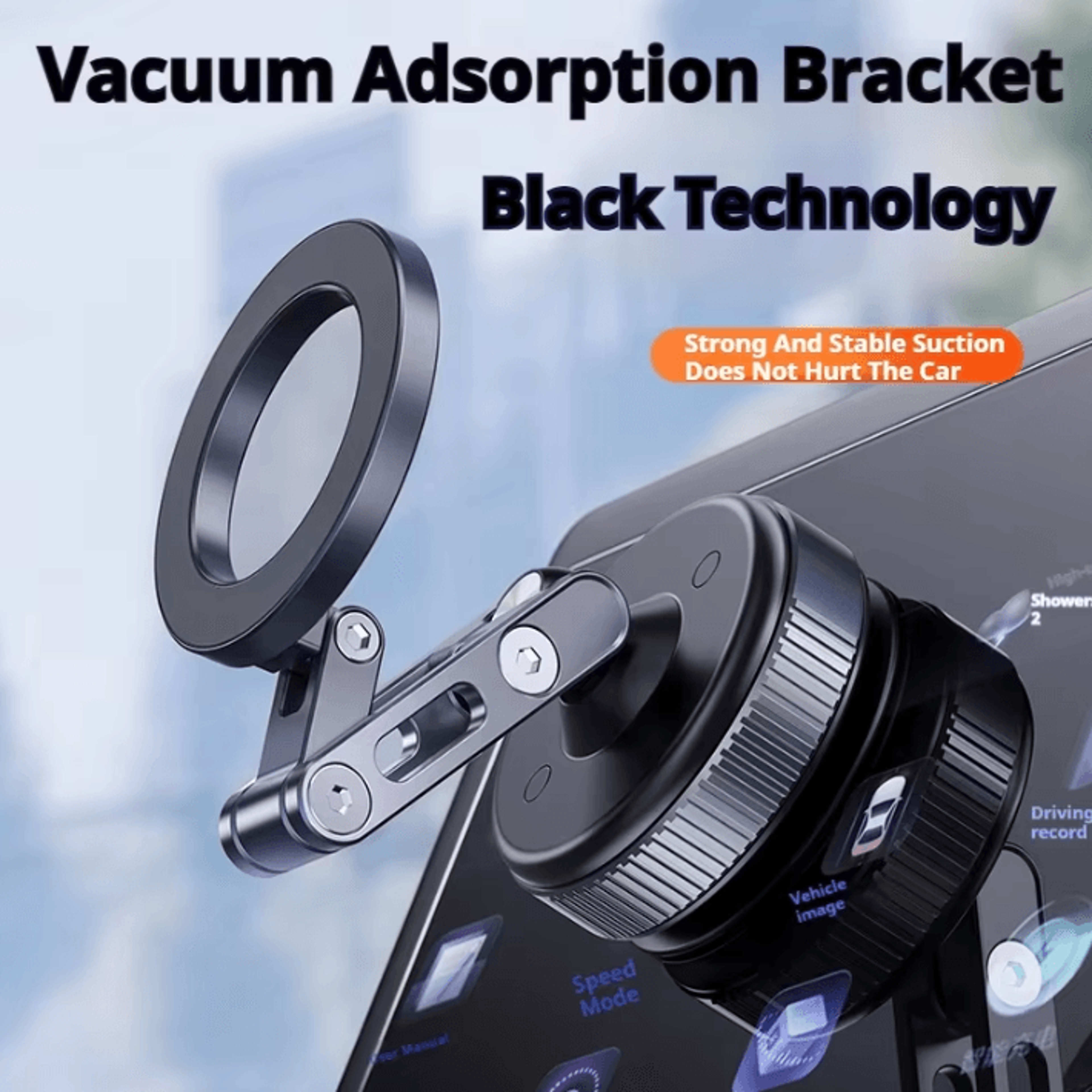 x53 magnetic vacuum phone mount – 360 rotating foldable suction holder