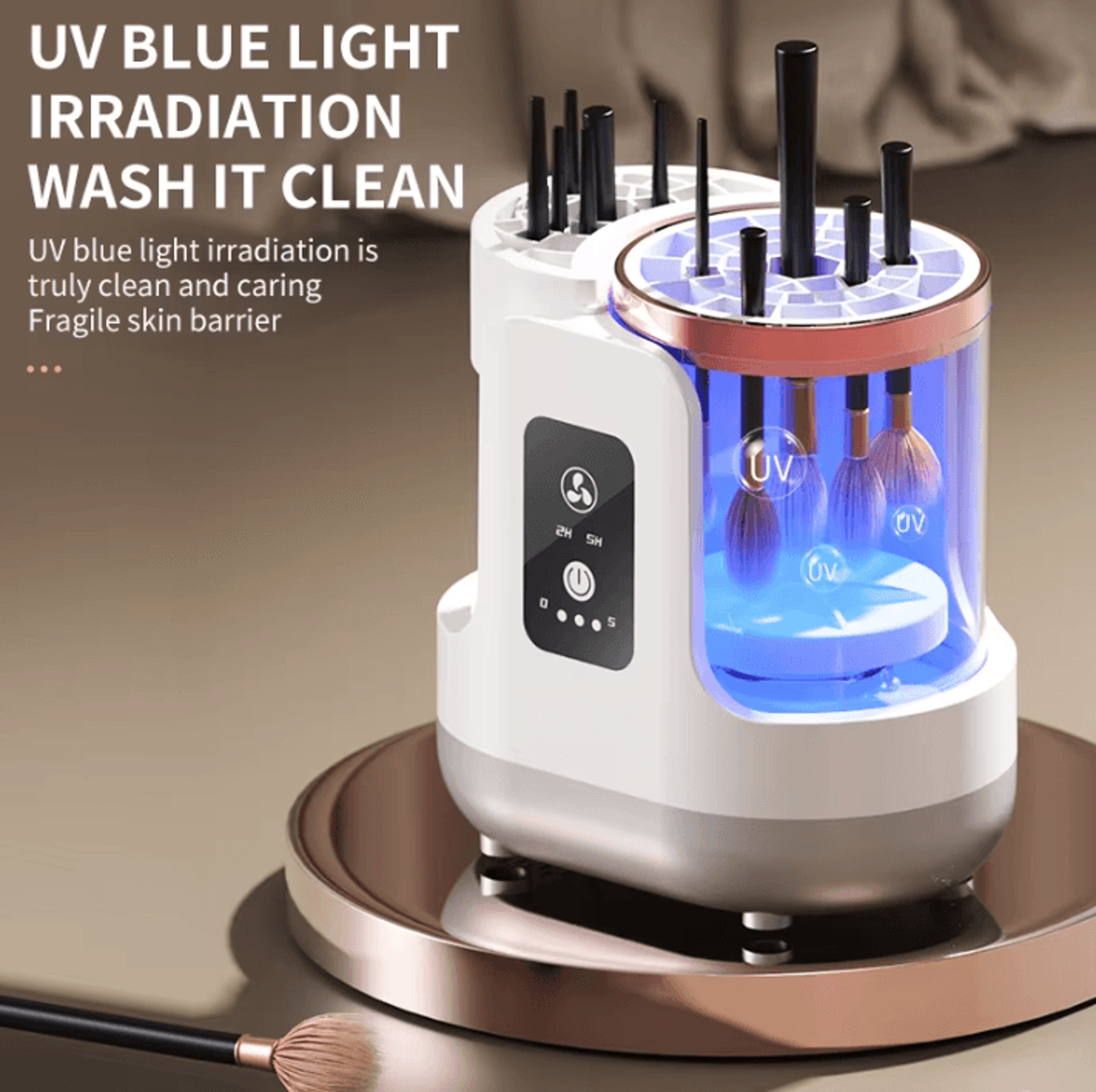 3-in-1 usb electric makeup brush cleaner – automatic washer, dryer & holder