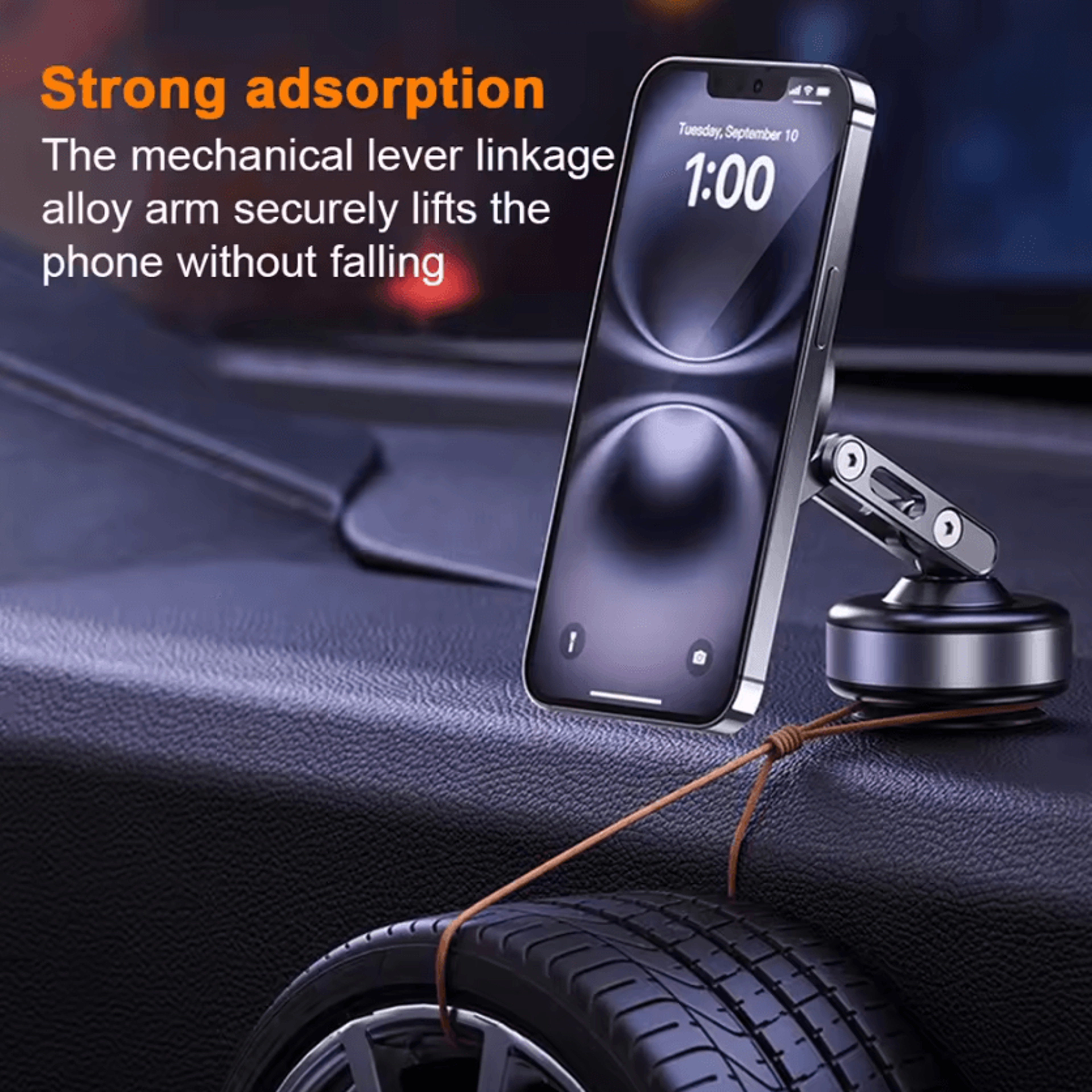 X93 Magnetic Vacuum Phone Holder 360 Rotating Foldable Car  Desk Mount 3