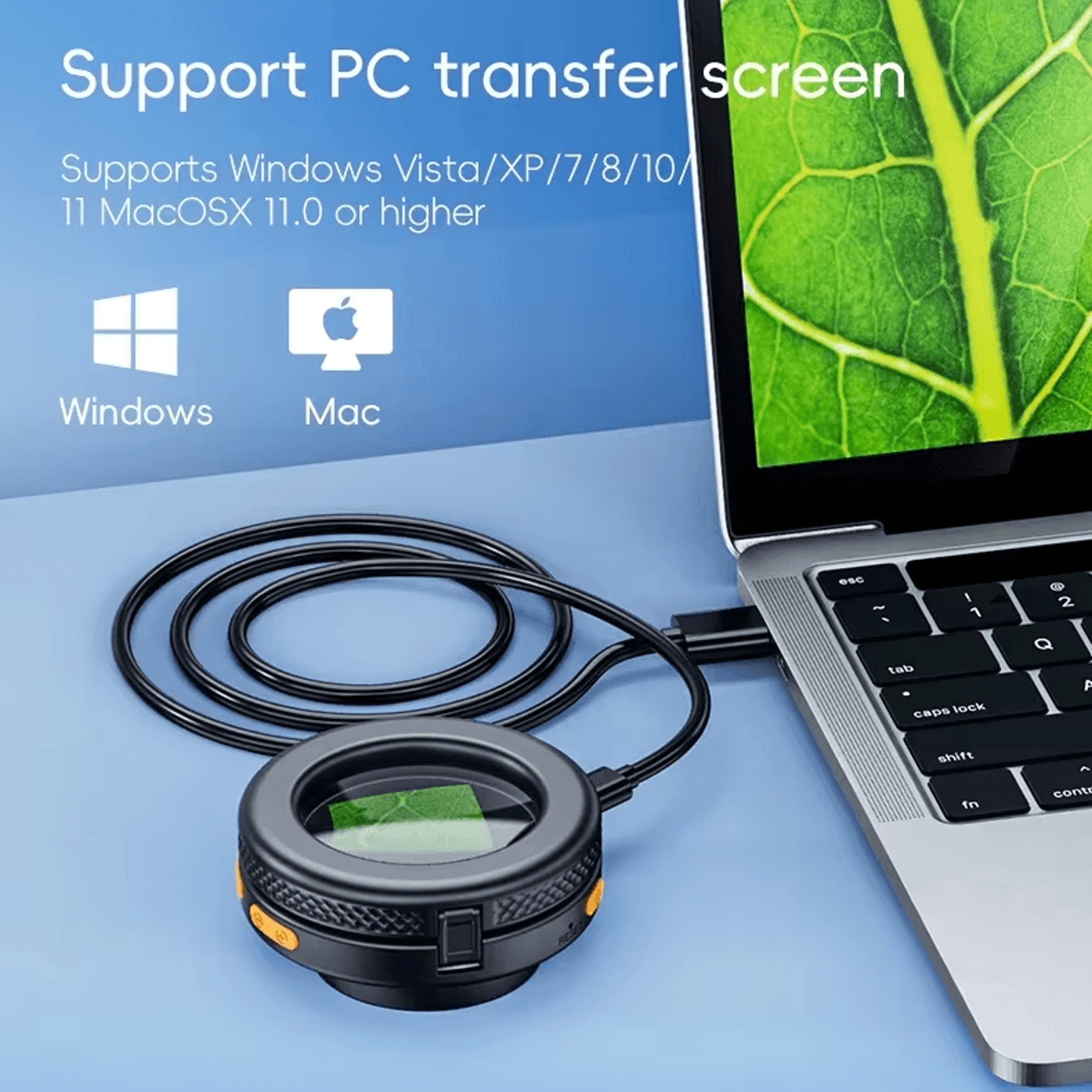 500X Handheld Digital Microscope With 2 IPS Screen  LED Light Magnifier 0