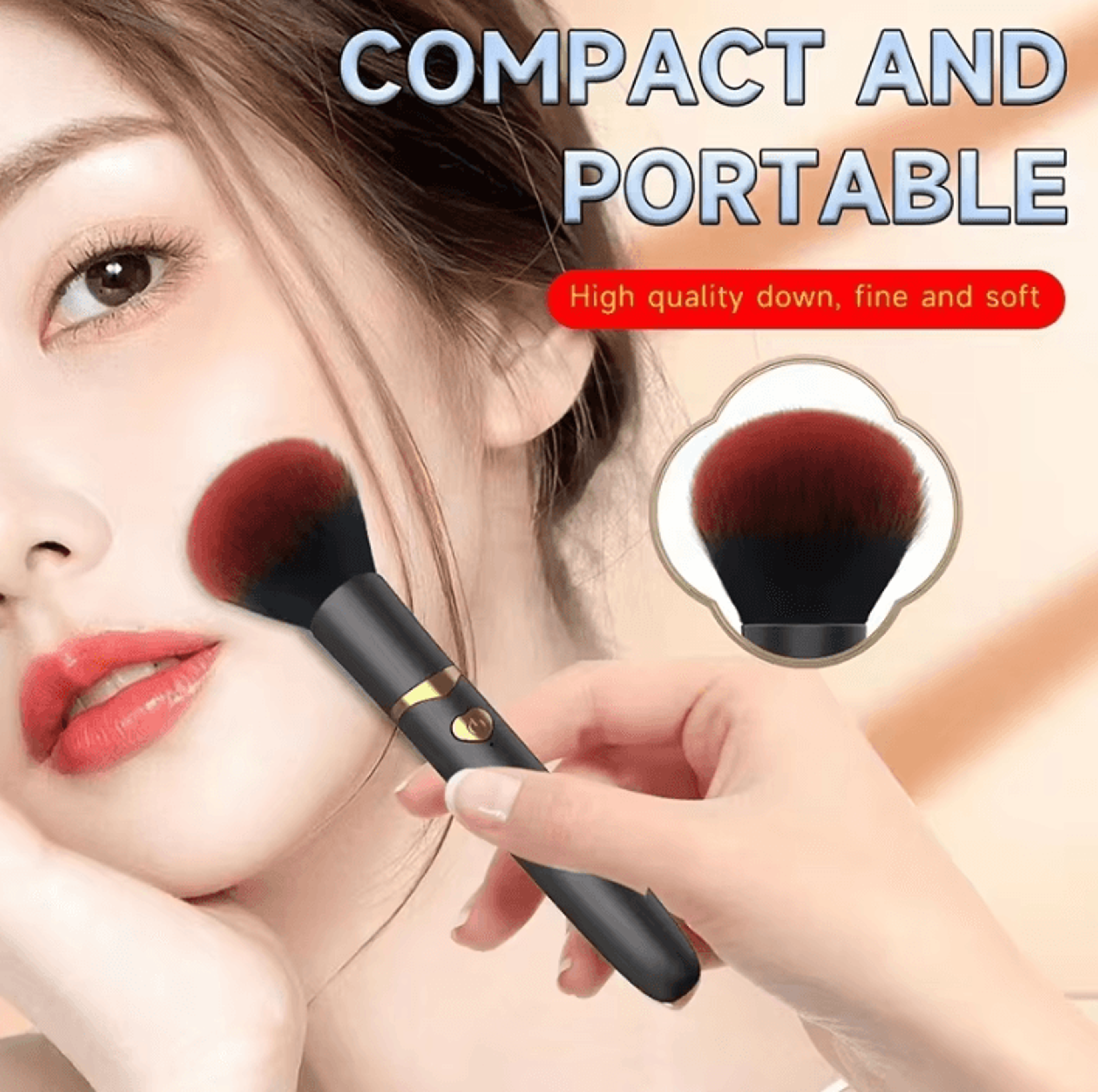 2in1 Electric Vibration Makeup Brush  Soft Fluffy Rechargeable Foundation Applicator 1