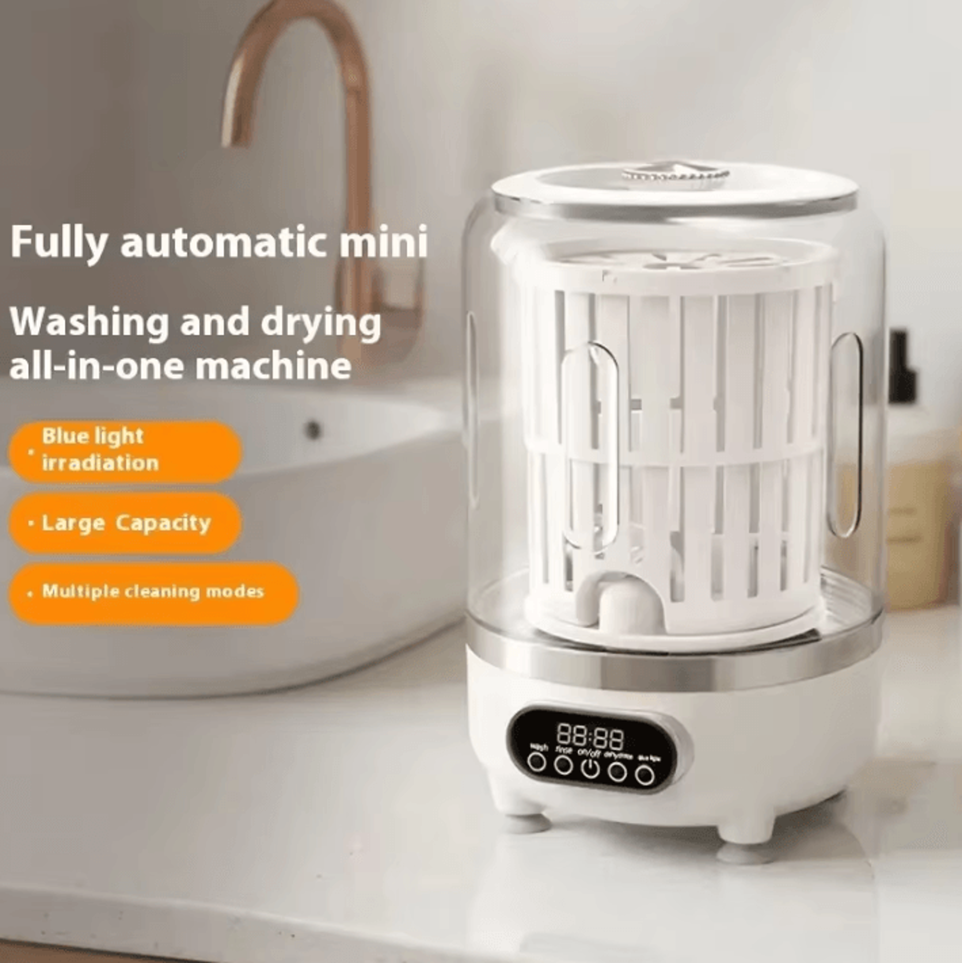 Mini Turbo Portable Washing Machine  USB Rechargeable Automatic Washer For Socks  Underwear 1